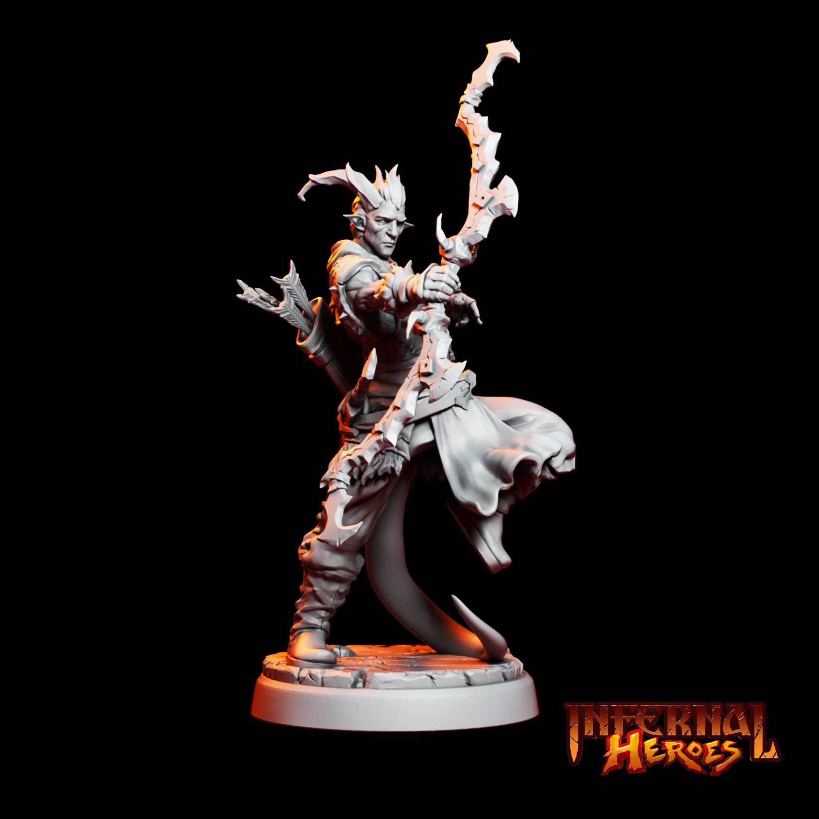 Infernal Heroes - 3D Printed DnD Pathfinder Tiefling Resin Miniatures by Magical Mini Workshop