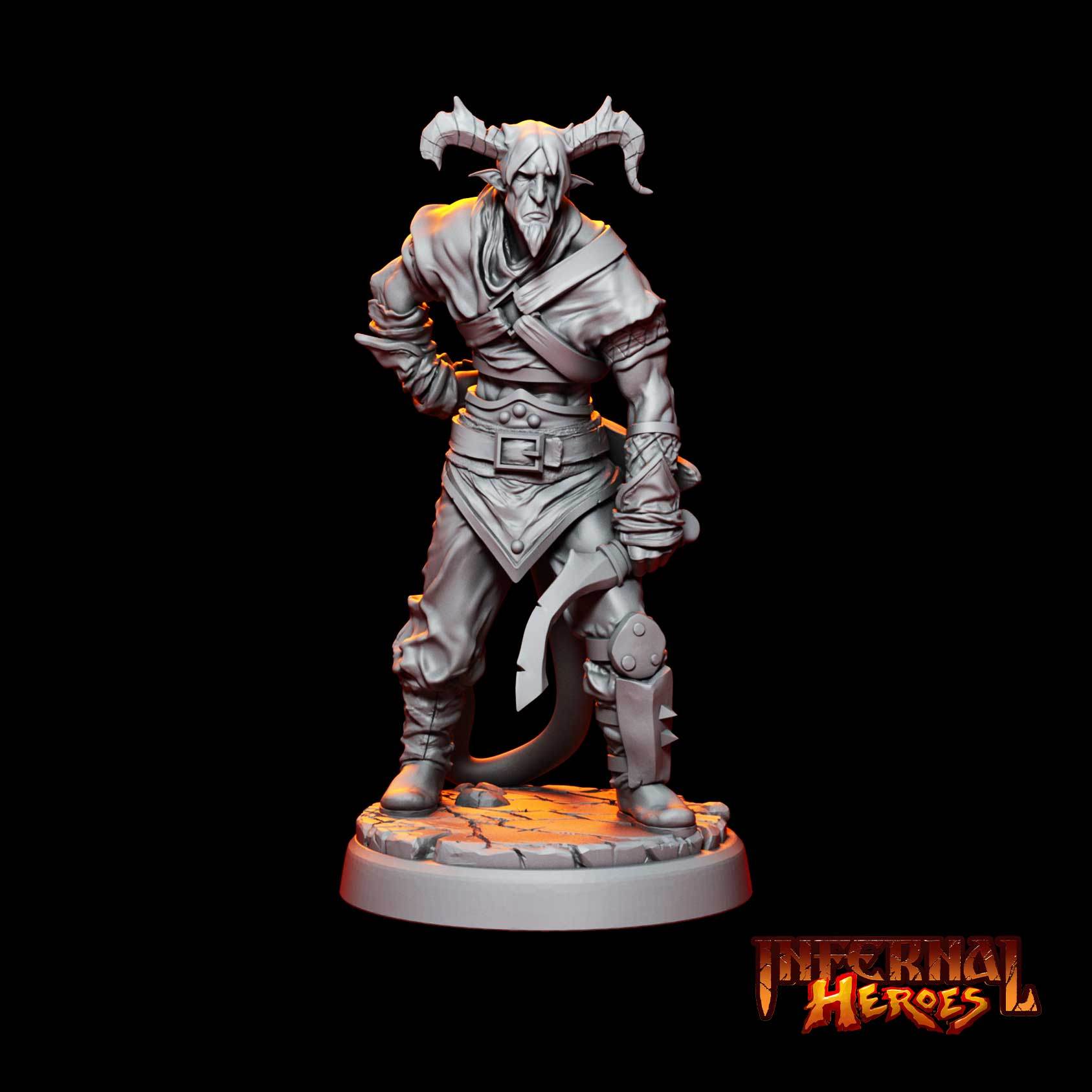 Infernal Heroes - 3D Printed DnD Pathfinder Tiefling Resin Miniatures by Magical Mini Workshop