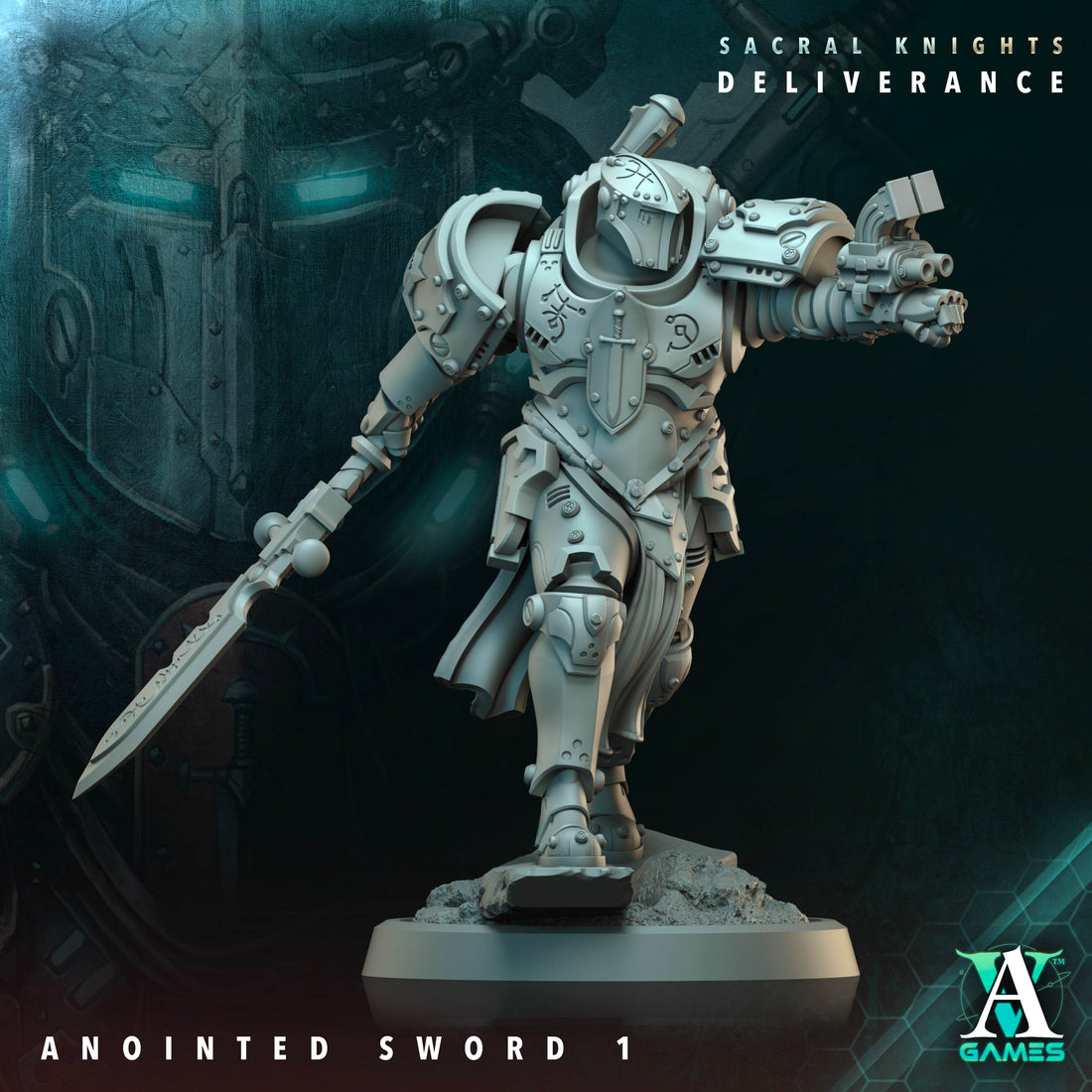 Sacral Knights - Deliverance by Archvillain Games 3D Printed Sci-Fi Warhammer Resin Miniatures by Magical Mini Workshop