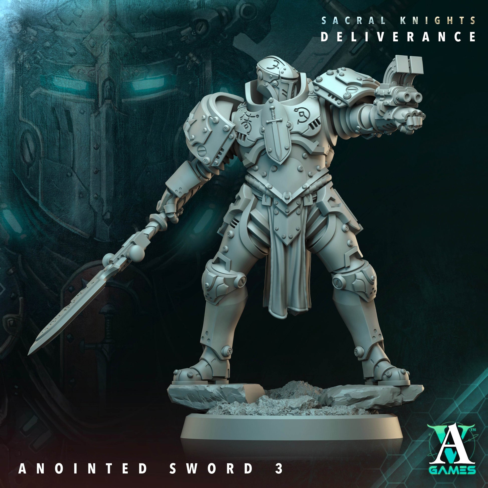 Sacral Knights - Deliverance by Archvillain Games 3D Printed Sci-Fi Warhammer Resin Miniatures by Magical Mini Workshop