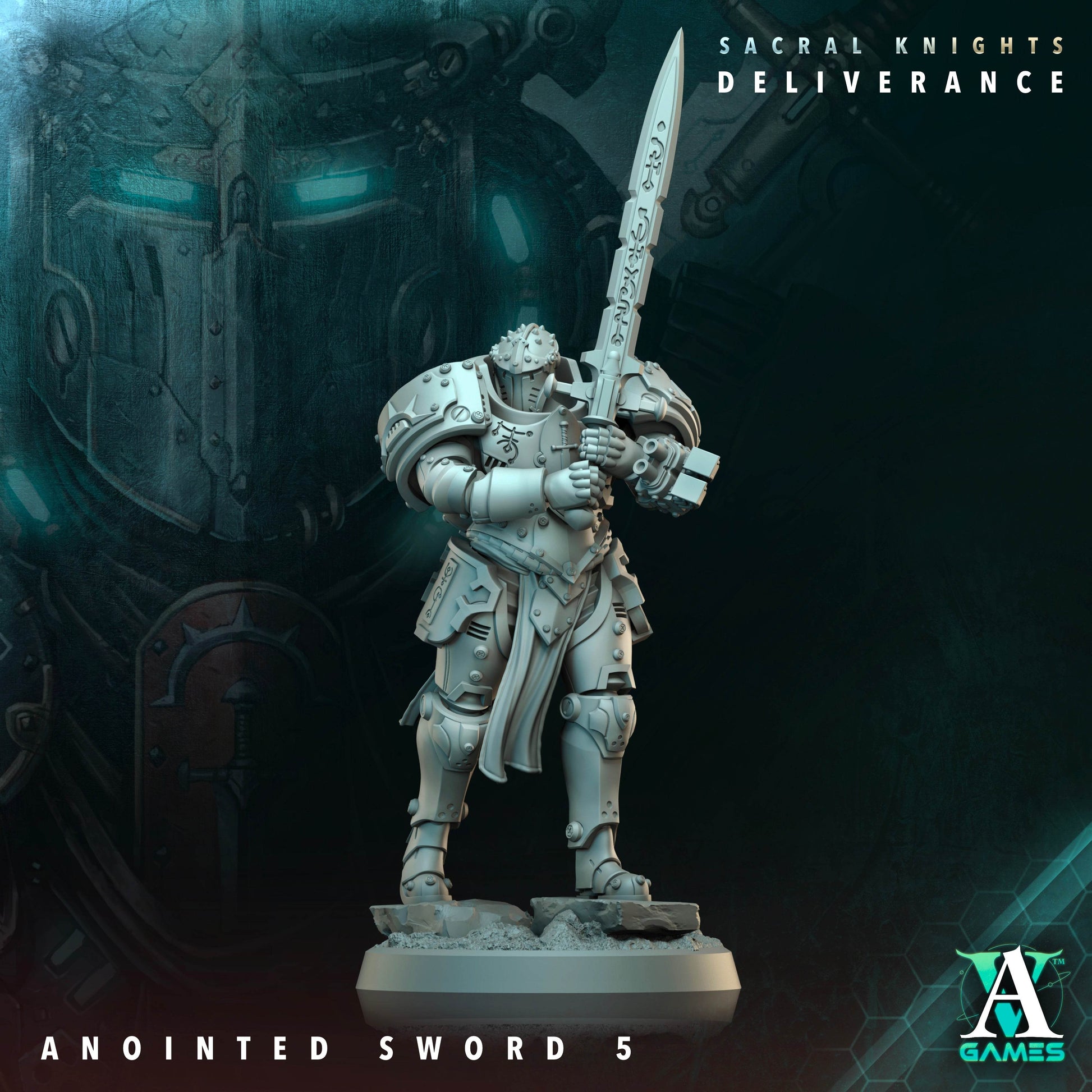Sacral Knights - Deliverance by Archvillain Games 3D Printed Sci-Fi Warhammer Resin Miniatures by Magical Mini Workshop
