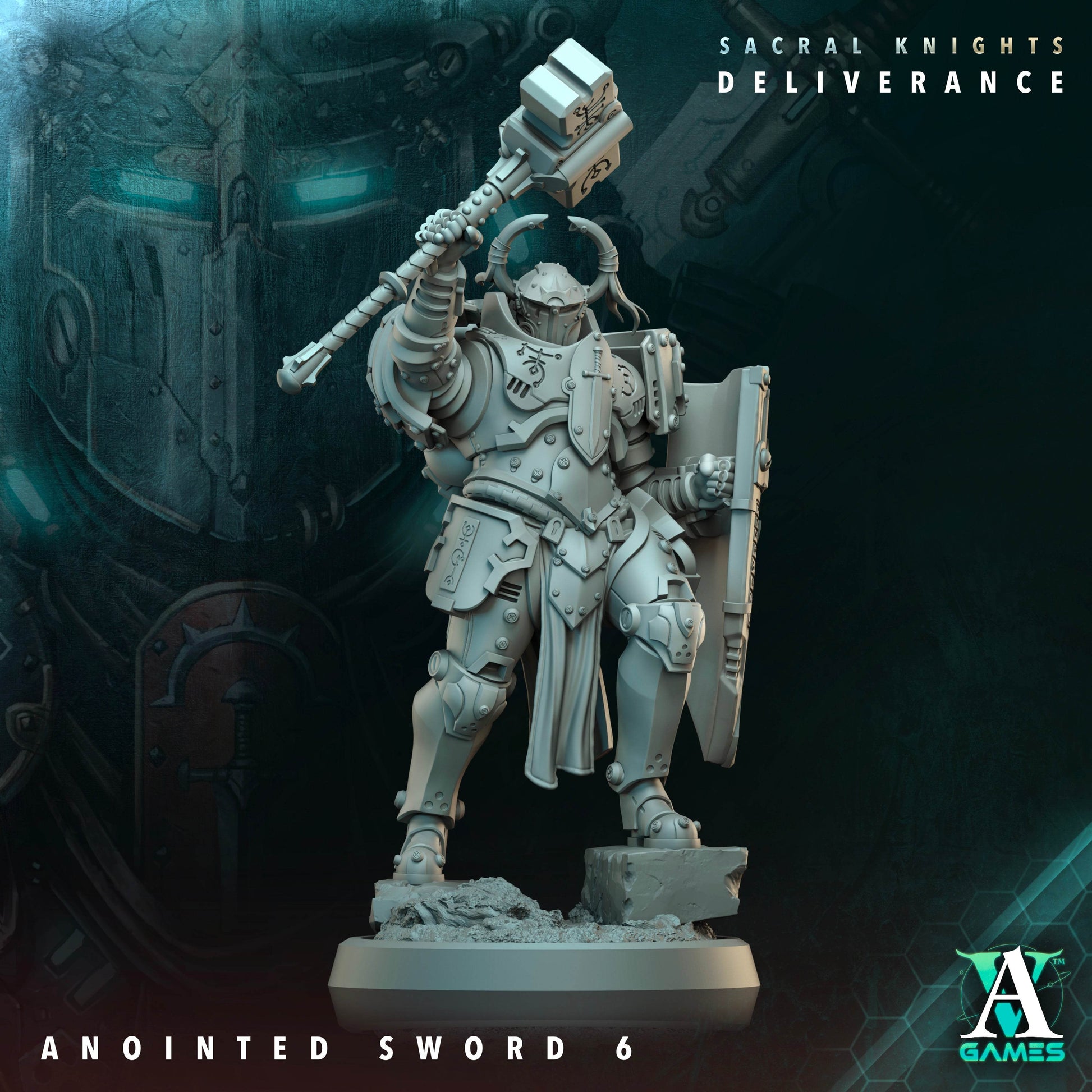Sacral Knights - Deliverance by Archvillain Games 3D Printed Sci-Fi Warhammer Resin Miniatures by Magical Mini Workshop