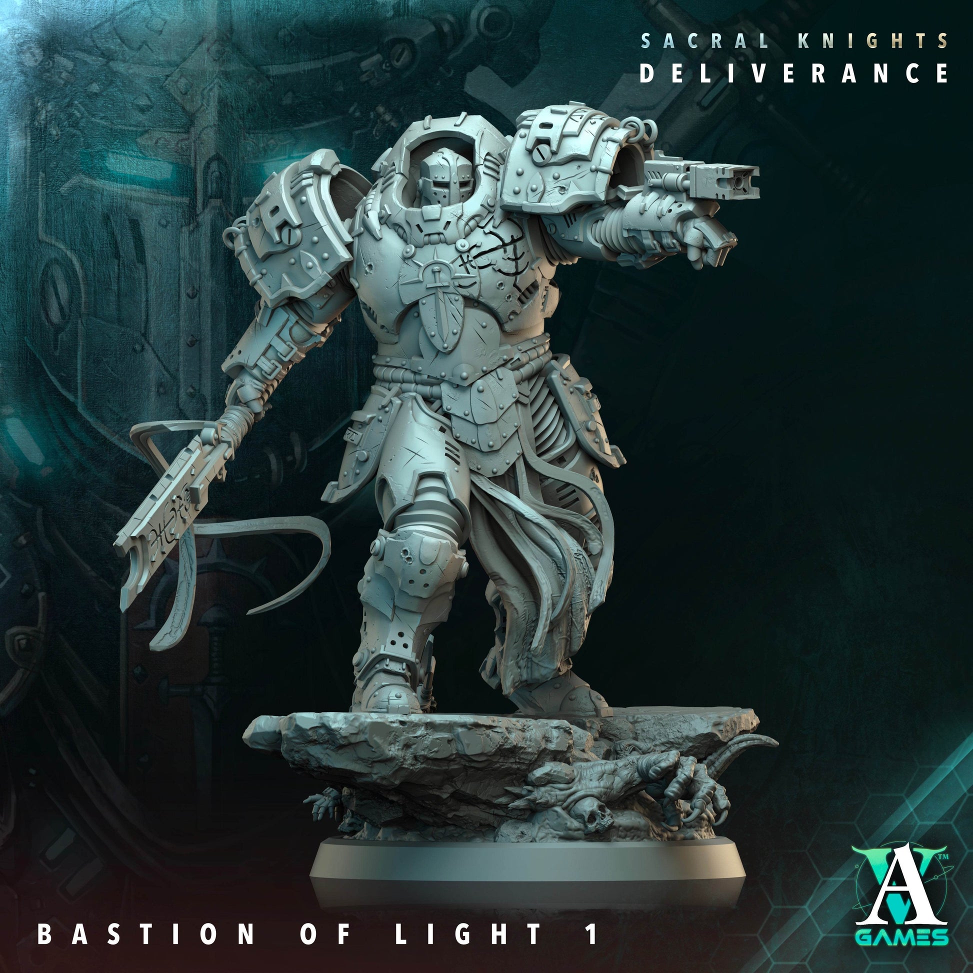 Sacral Knights - Deliverance by Archvillain Games 3D Printed Sci-Fi Warhammer Resin Miniatures by Magical Mini Workshop
