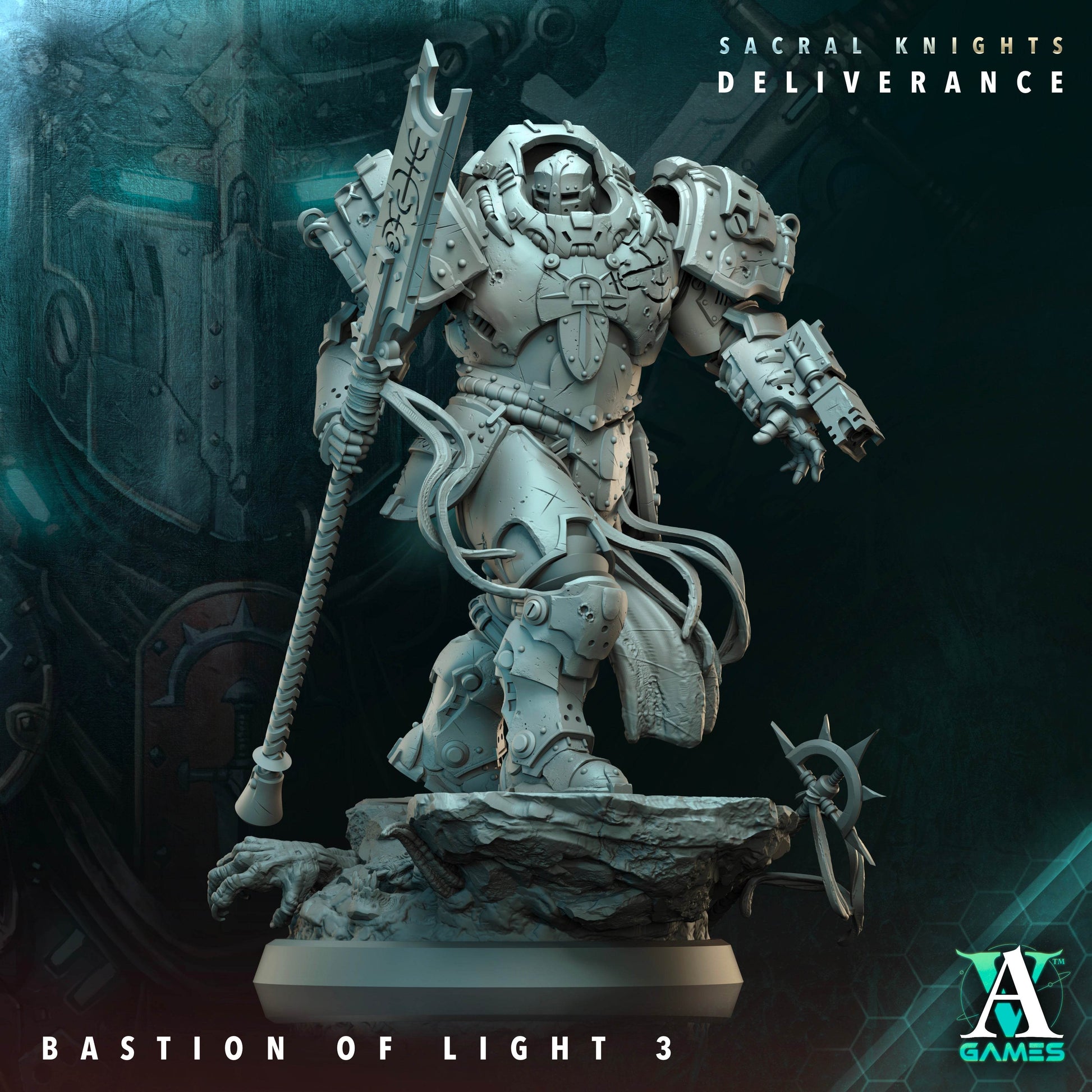 Sacral Knights - Deliverance by Archvillain Games 3D Printed Sci-Fi Warhammer Resin Miniatures by Magical Mini Workshop