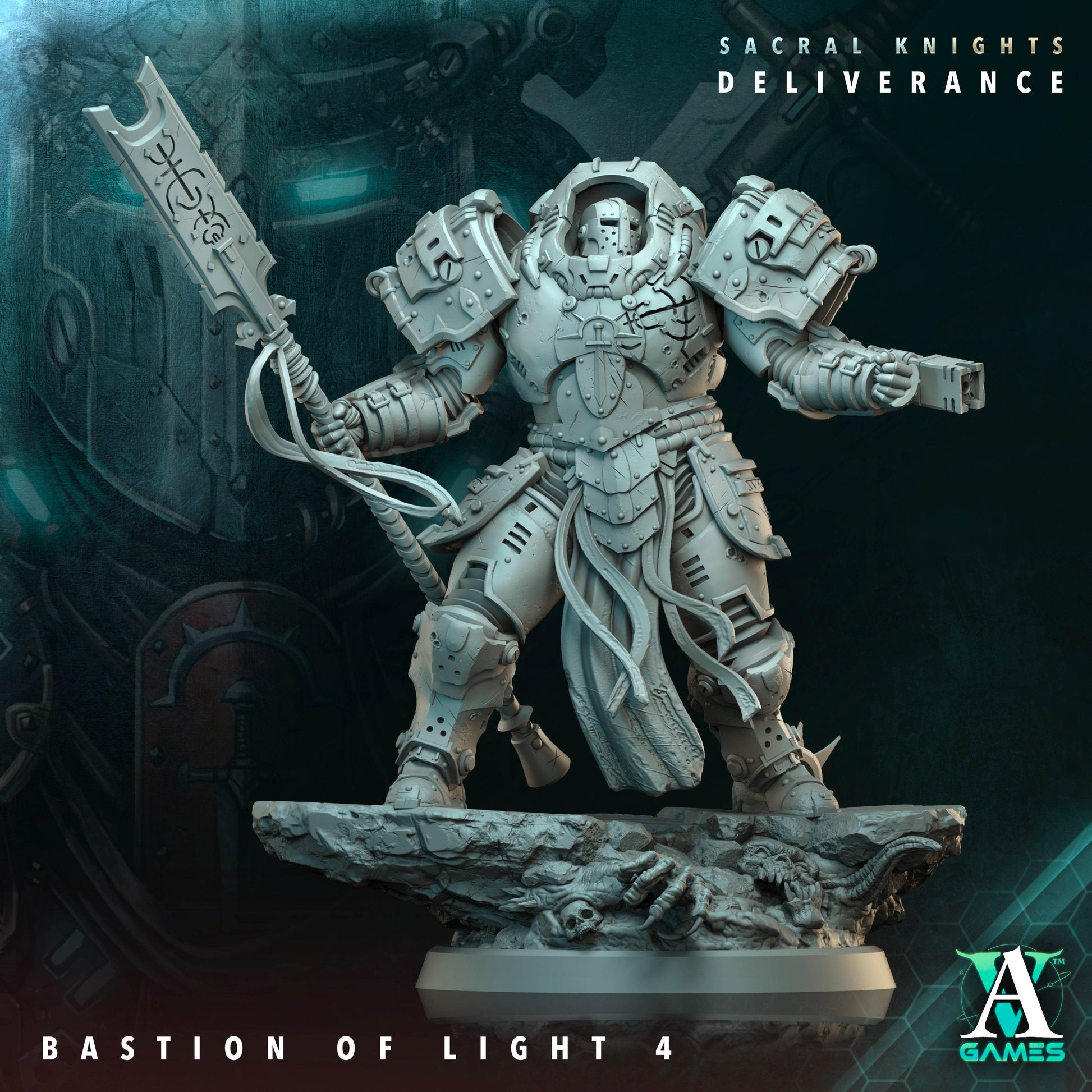 Sacral Knights - Deliverance by Archvillain Games 3D Printed Sci-Fi Warhammer Resin Miniatures by Magical Mini Workshop