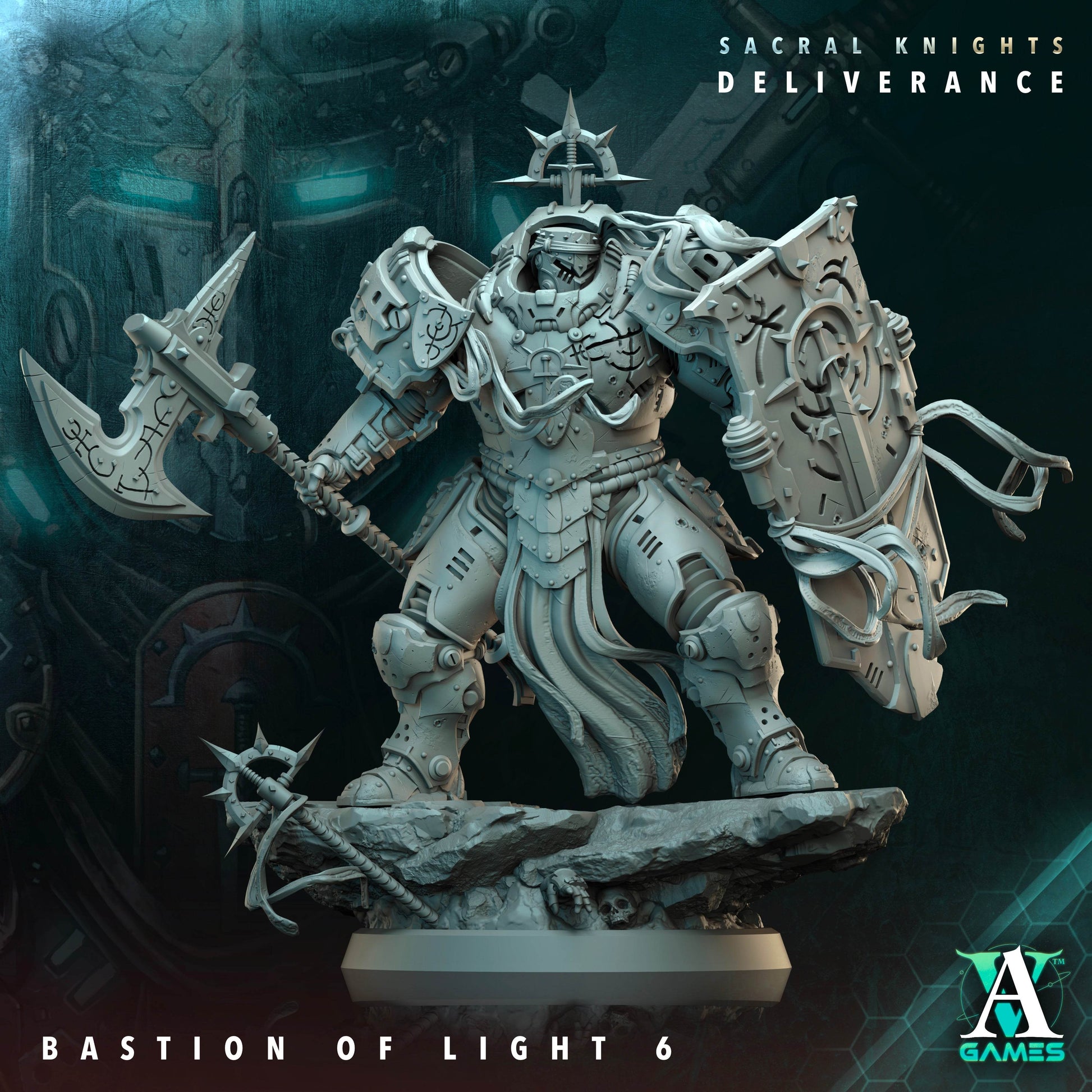 Sacral Knights - Deliverance by Archvillain Games 3D Printed Sci-Fi Warhammer Resin Miniatures by Magical Mini Workshop