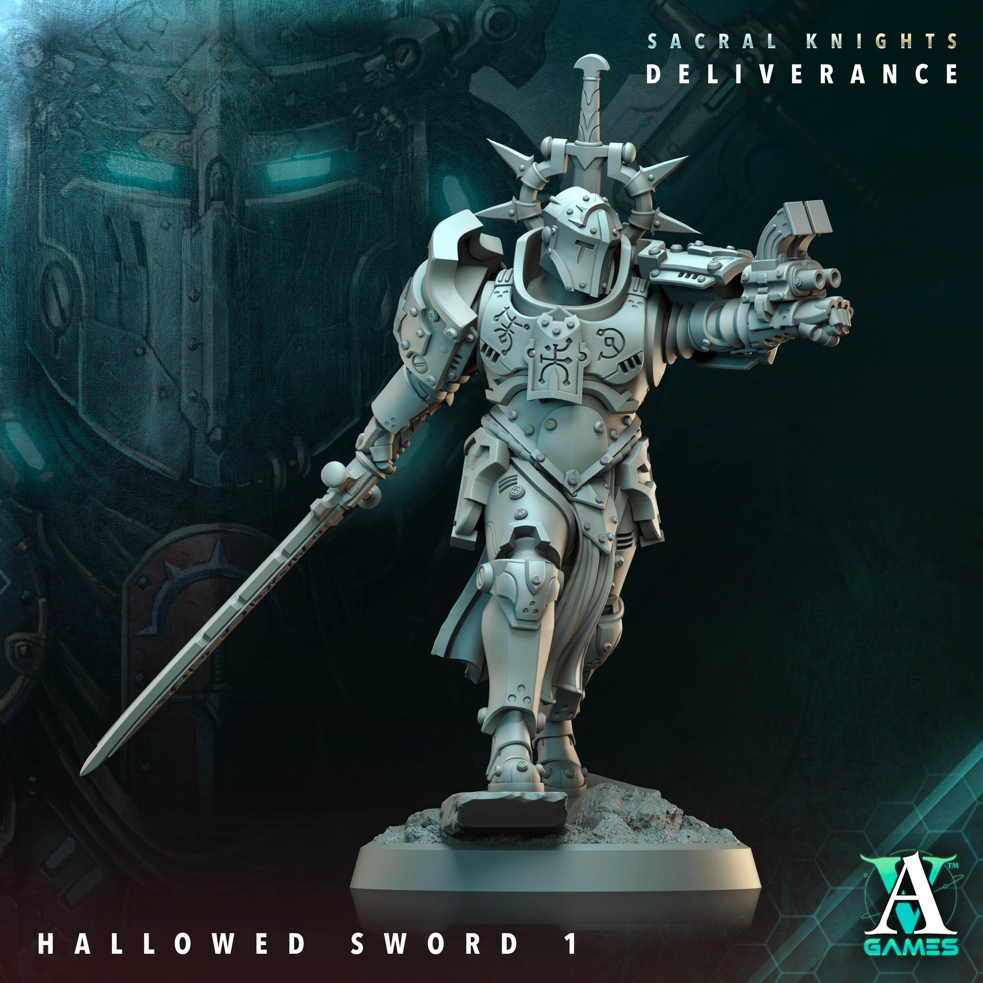 Sacral Knights - Deliverance by Archvillain Games 3D Printed Sci-Fi Warhammer Resin Miniatures by Magical Mini Workshop