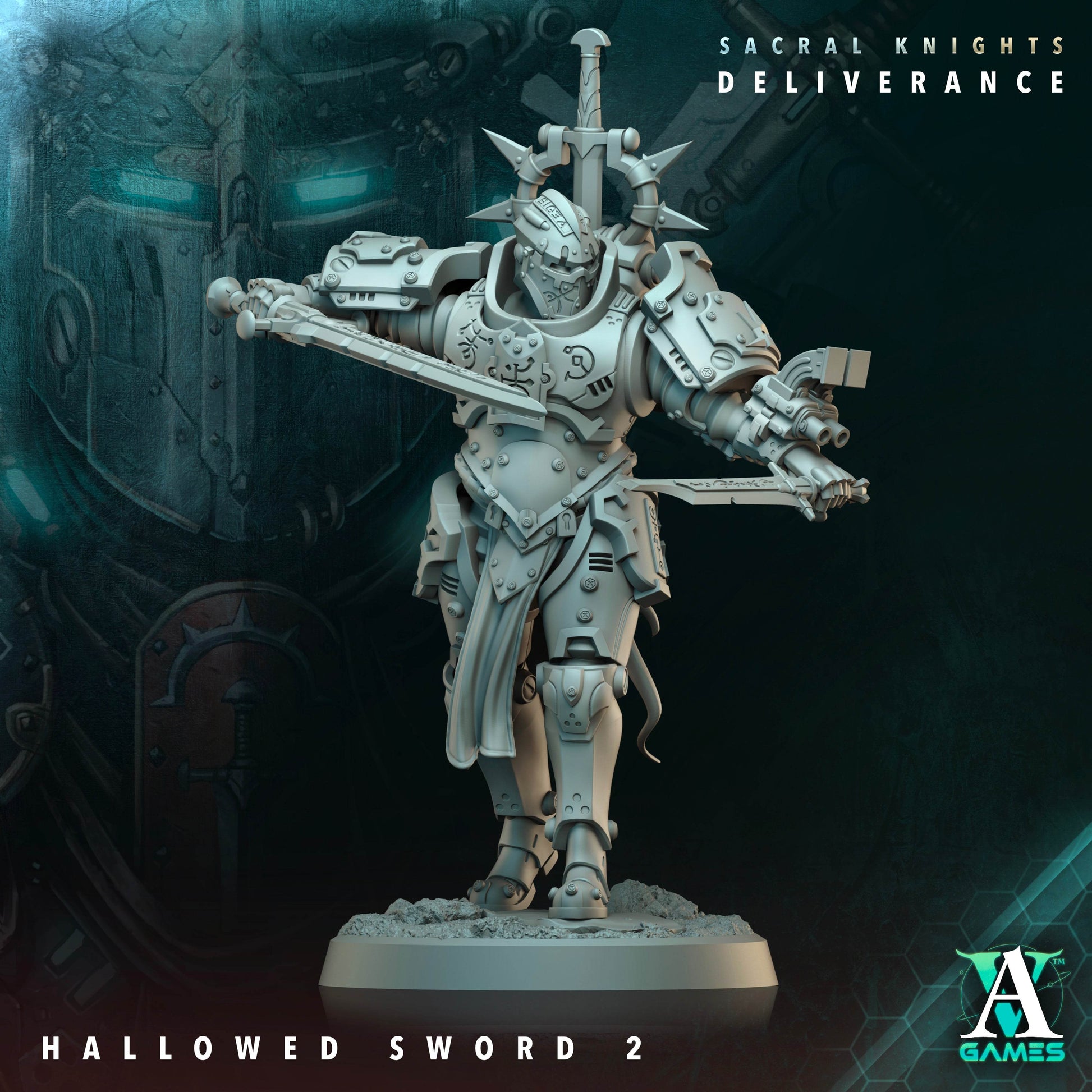Sacral Knights - Deliverance by Archvillain Games 3D Printed Sci-Fi Warhammer Resin Miniatures by Magical Mini Workshop