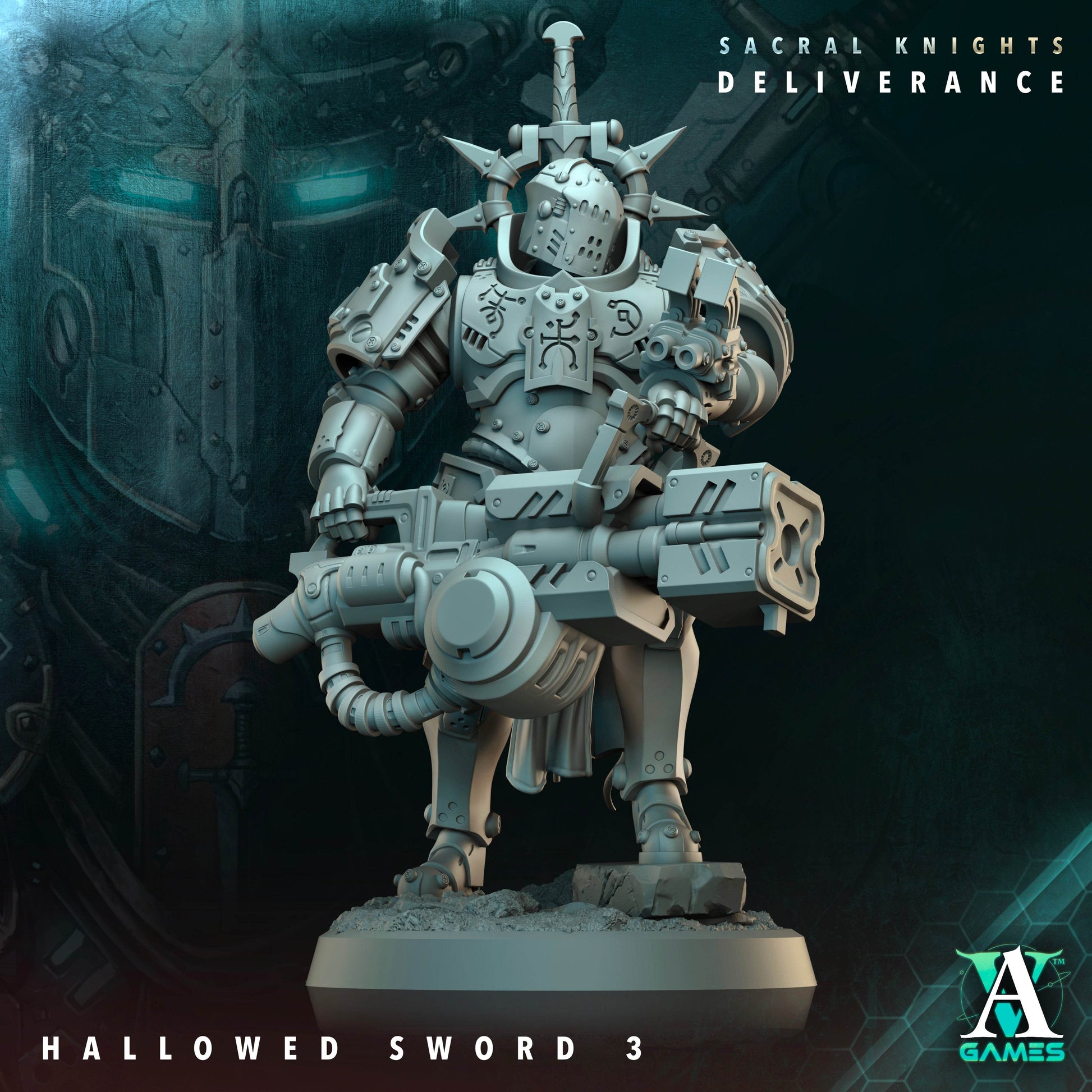 Sacral Knights - Deliverance by Archvillain Games 3D Printed Sci-Fi Warhammer Resin Miniatures by Magical Mini Workshop