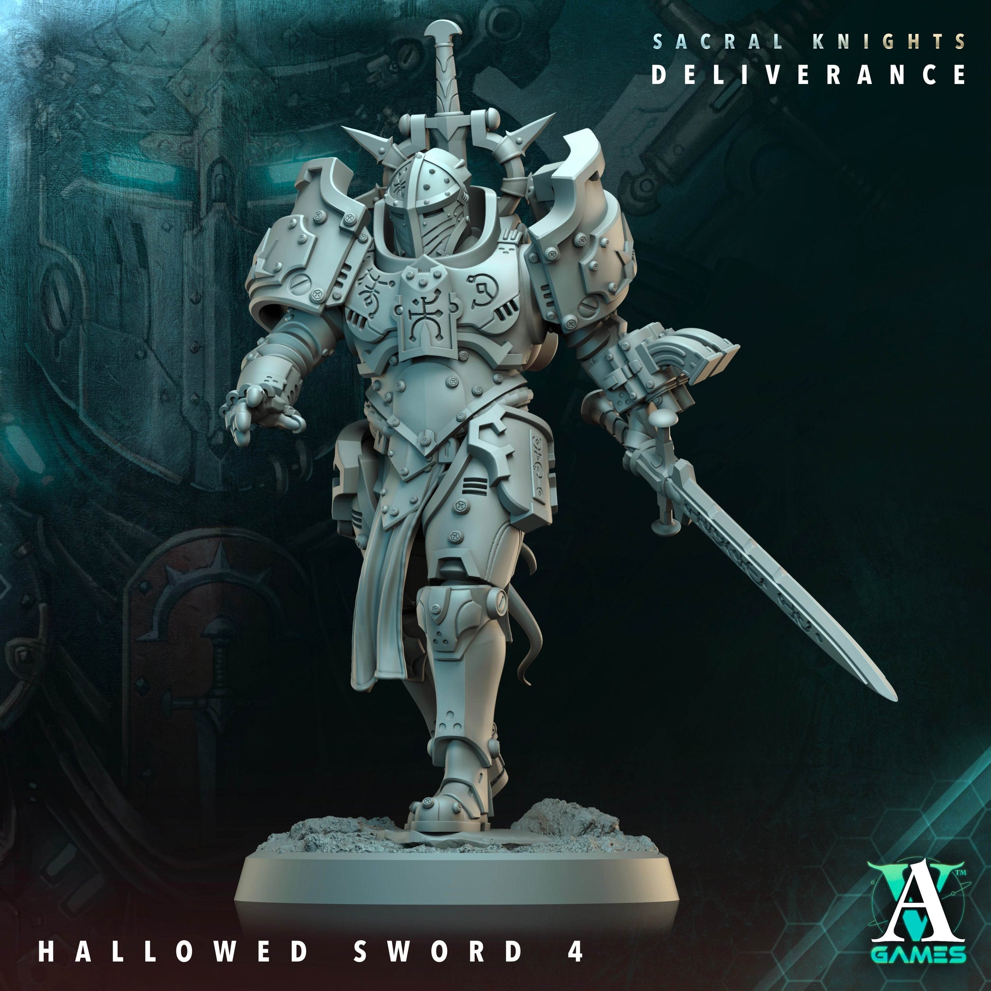 Sacral Knights - Deliverance by Archvillain Games 3D Printed Sci-Fi Warhammer Resin Miniatures by Magical Mini Workshop