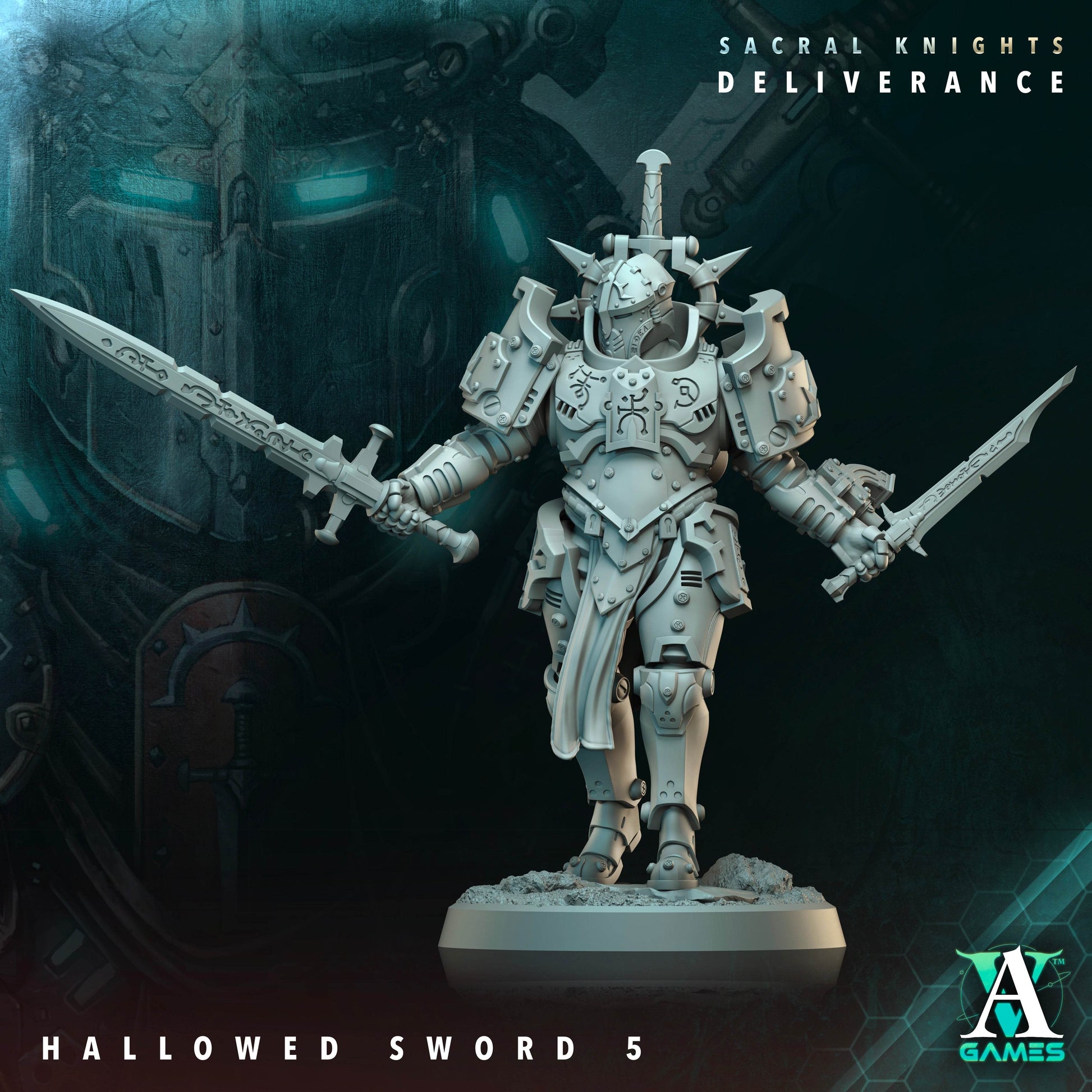 Sacral Knights - Deliverance by Archvillain Games 3D Printed Sci-Fi Warhammer Resin Miniatures by Magical Mini Workshop