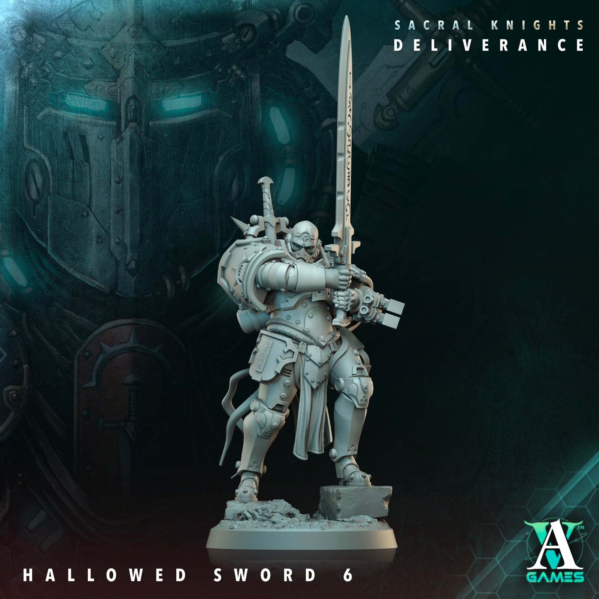 Sacral Knights - Deliverance by Archvillain Games 3D Printed Sci-Fi Warhammer Resin Miniatures by Magical Mini Workshop