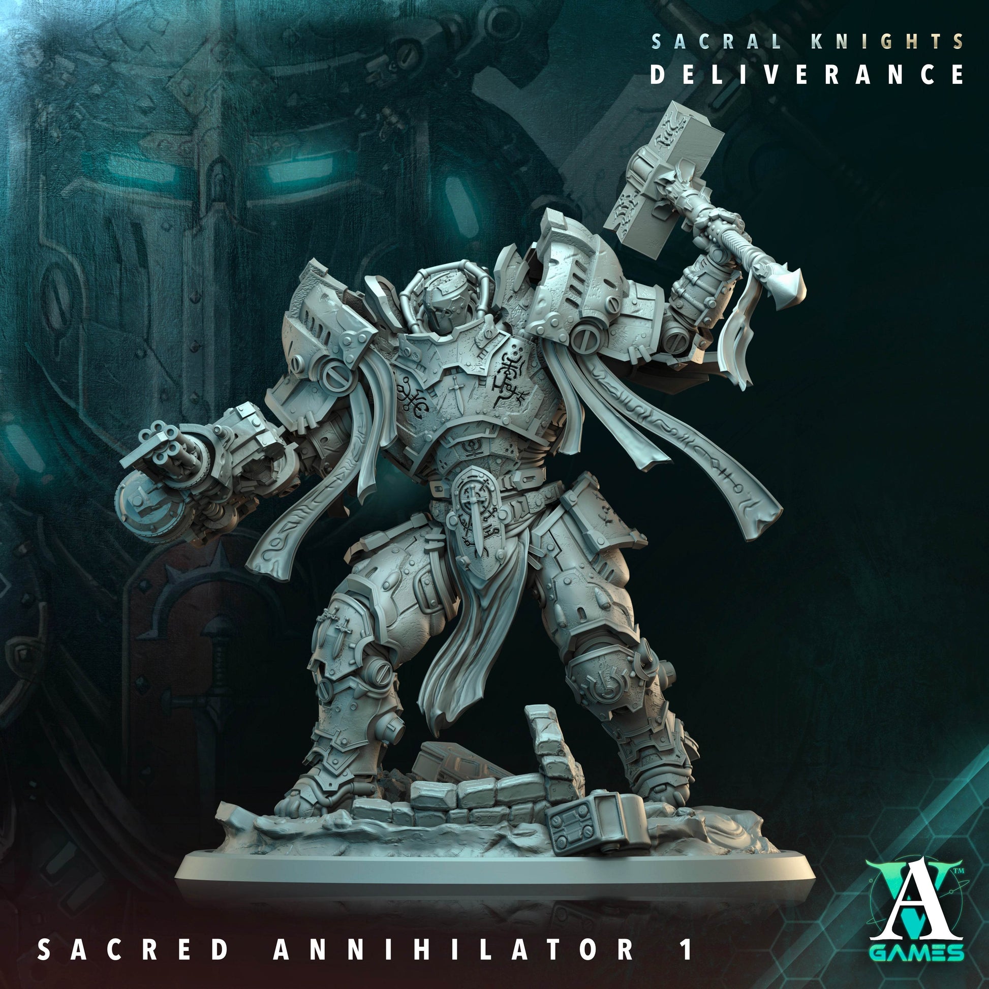 Sacral Knights - Deliverance by Archvillain Games 3D Printed Sci-Fi Warhammer Resin Miniatures by Magical Mini Workshop