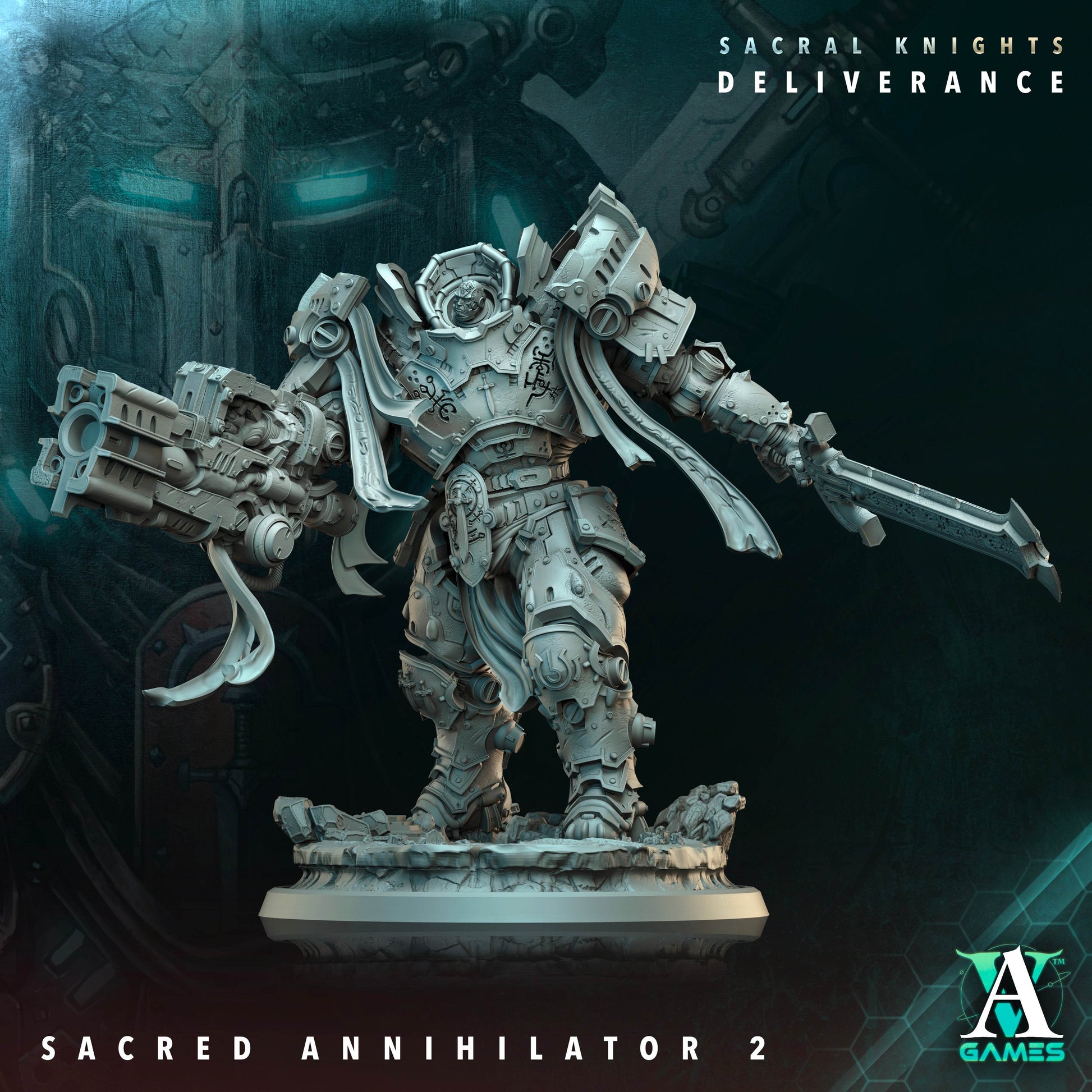 Sacral Knights - Deliverance by Archvillain Games 3D Printed Sci-Fi Warhammer Resin Miniatures by Magical Mini Workshop