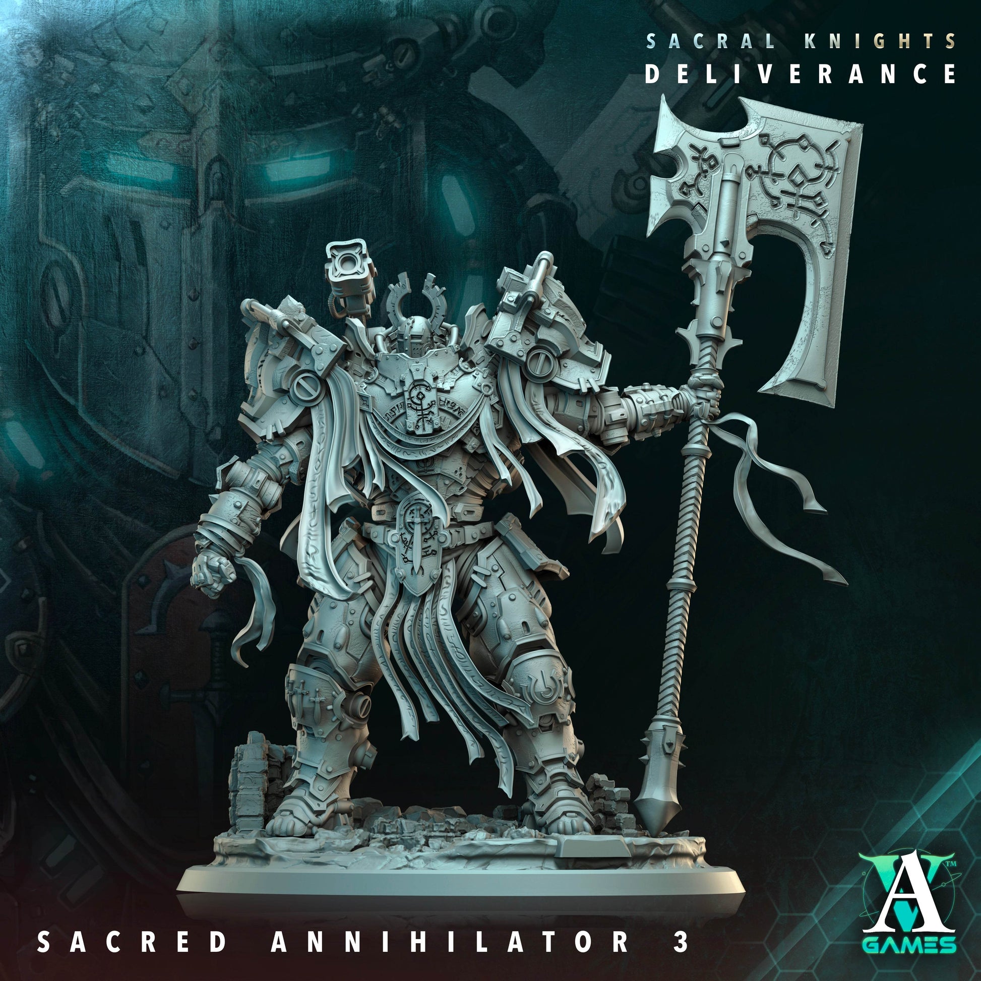 Sacral Knights - Deliverance by Archvillain Games 3D Printed Sci-Fi Warhammer Resin Miniatures by Magical Mini Workshop