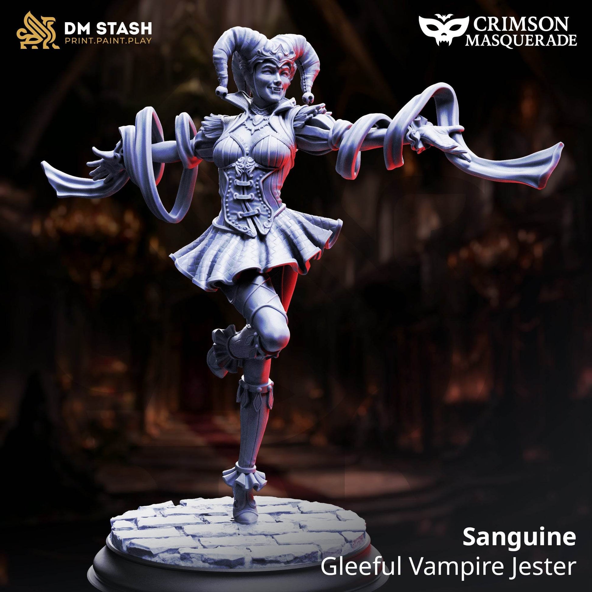 The Crimson Masquerade by DM Stash 3D Printed Vampire DnD Pathfinder Tabletop Resin Miniatures by Magical Mini Workshop