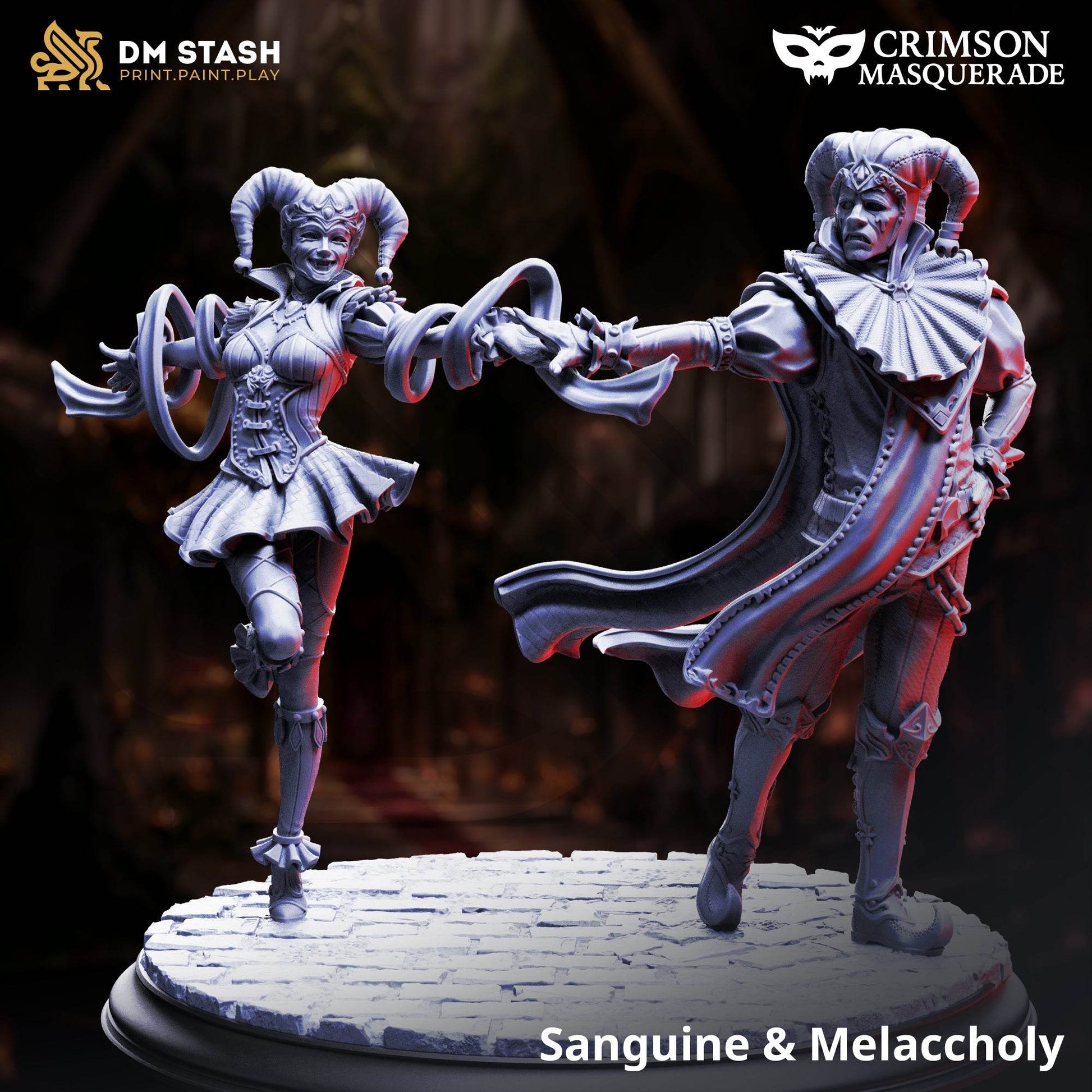 The Crimson Masquerade by DM Stash 3D Printed Vampire DnD Pathfinder Tabletop Resin Miniatures by Magical Mini Workshop