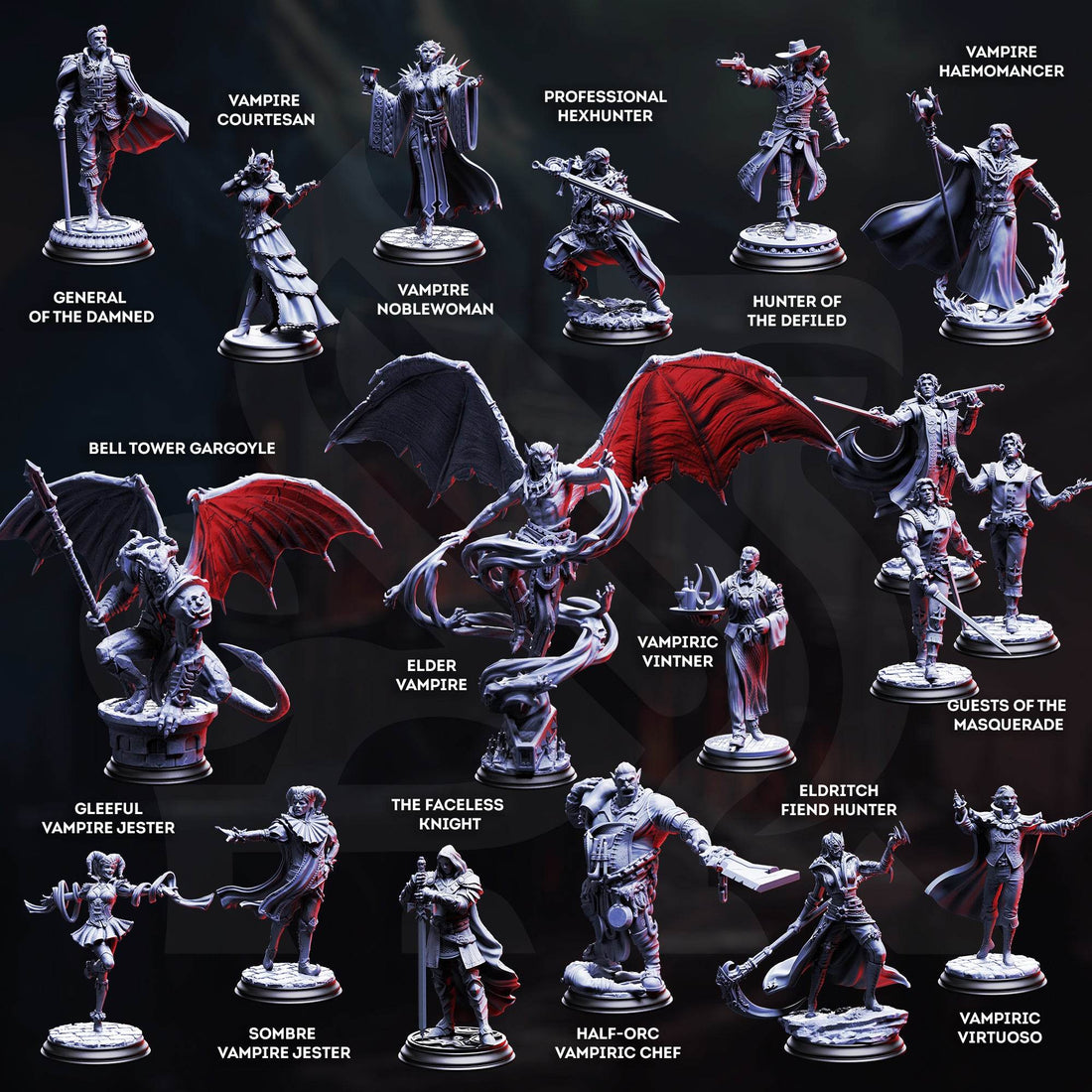 The Crimson Masquerade by DM Stash 3D Printed Vampire DnD Pathfinder Tabletop Resin Miniatures by Magical Mini Workshop