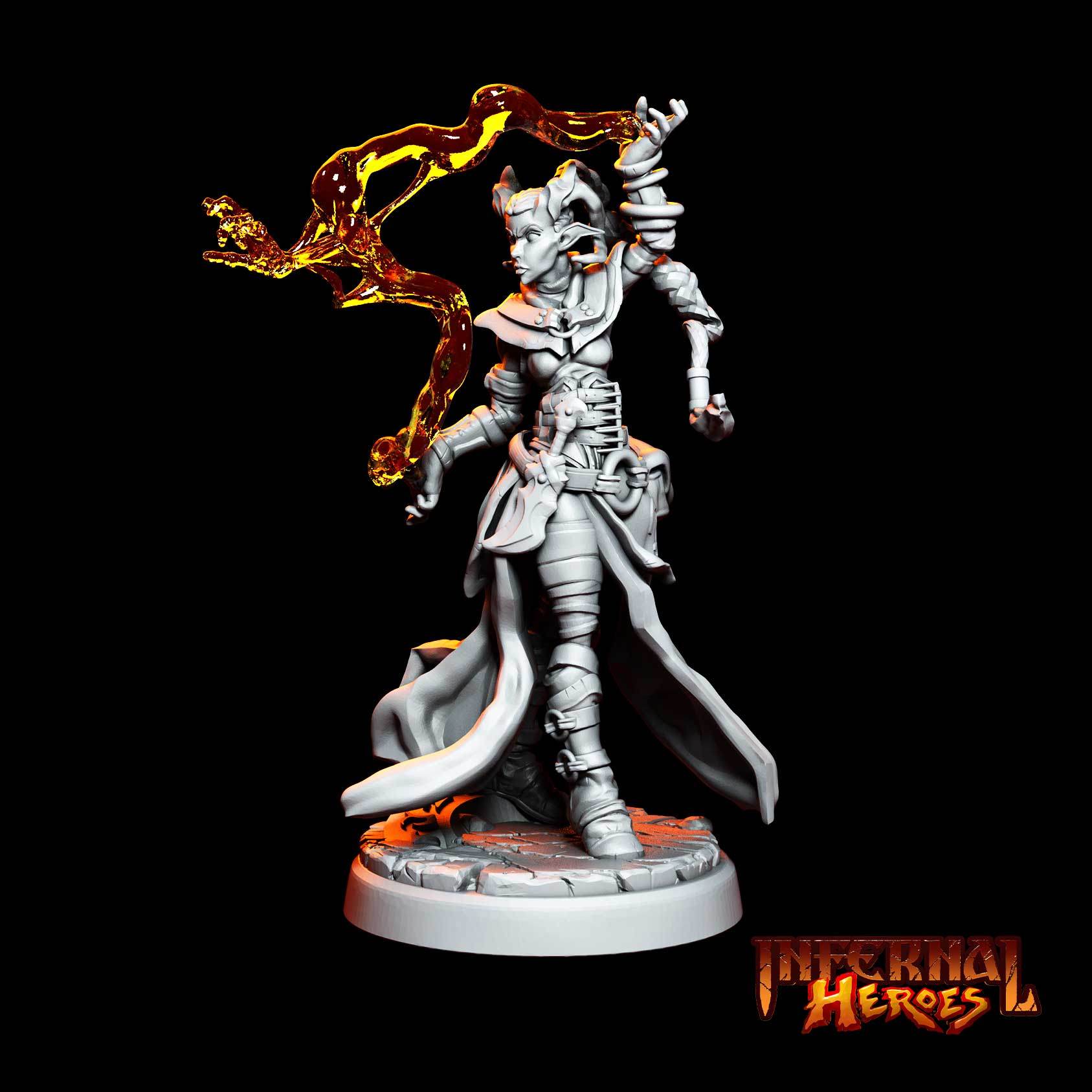 Infernal Heroes - 3D Printed DnD Pathfinder Tiefling Resin Miniatures by Magical Mini Workshop