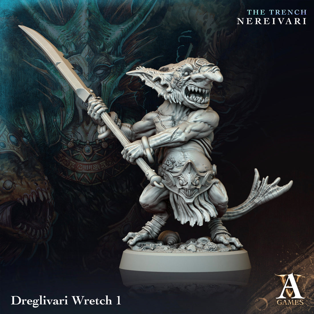 The Trench - Nereivari by Archvillain Games 3D Printed DnD Pathfinder Tabletop Resin Miniatures