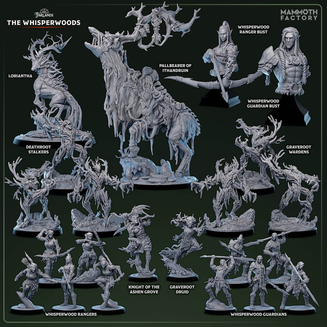 Whisperwood by Mammoth Factory 3D Printed DnD Pathfinder Tabletop Resin Miniatures by Magical Mini Workshop