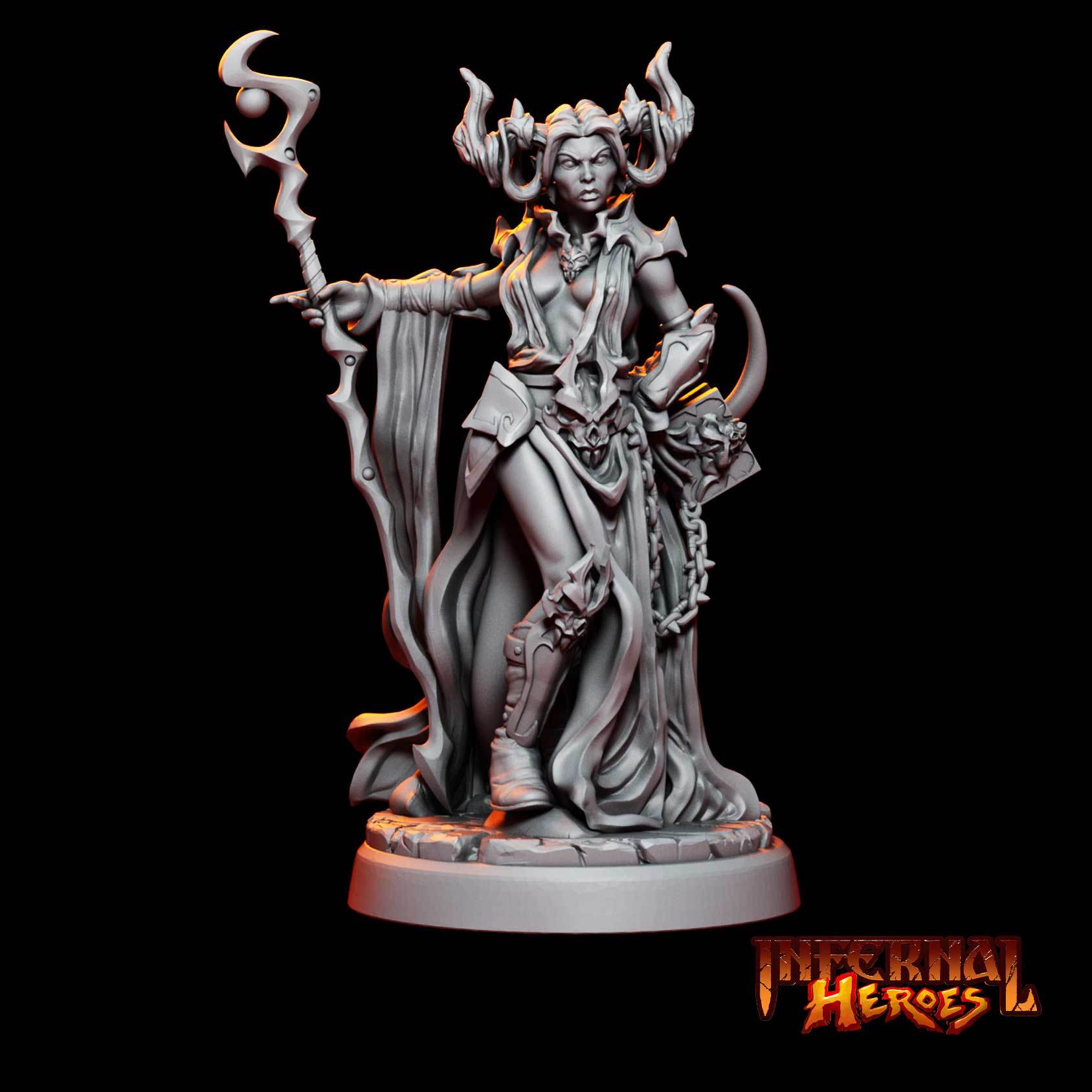 Infernal Heroes - 3D Printed DnD Pathfinder Tiefling Resin Miniatures by Magical Mini Workshop