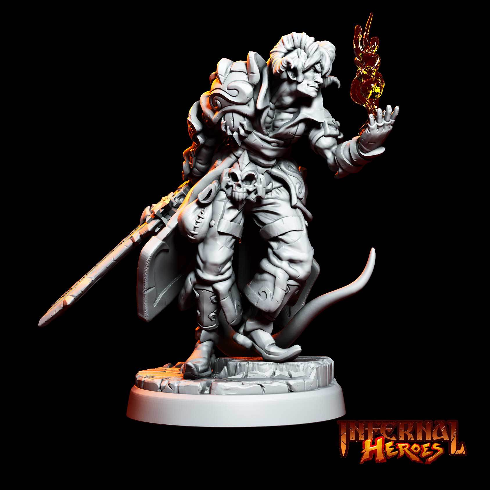 Infernal Heroes - 3D Printed DnD Pathfinder Tiefling Resin Miniatures by Magical Mini Workshop