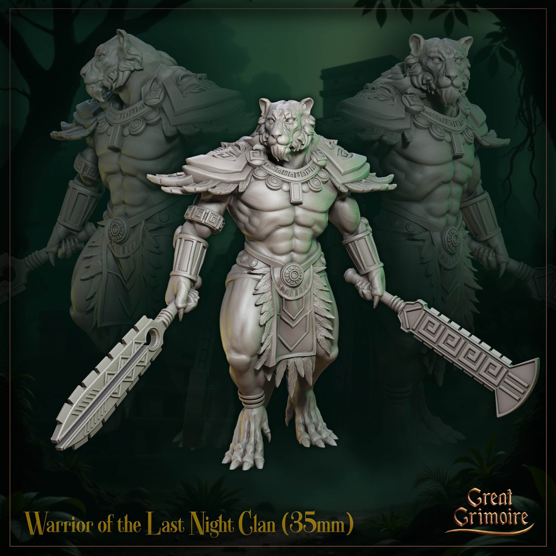 The Last Roar of the Beast by Great Grimoire 3D Printed Beastman DnD Pathfinder Tabletop Resin Miniatures by Magical Mini Wor