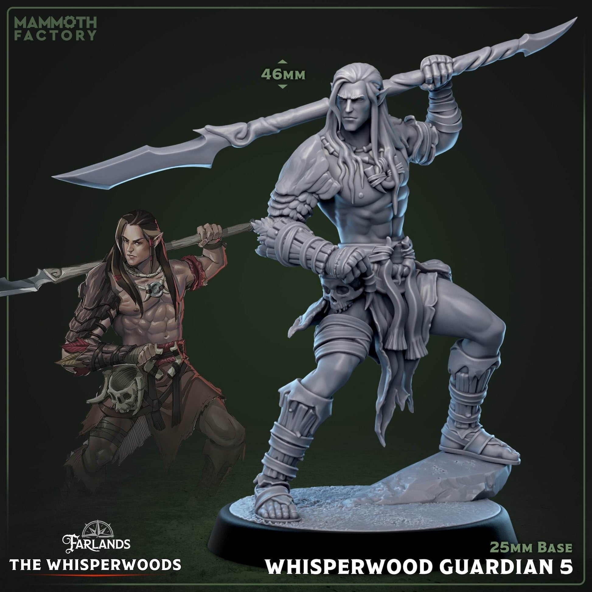 Whisperwood by Mammoth Factory 3D Printed DnD Pathfinder Tabletop Resin Miniatures by Magical Mini Workshop