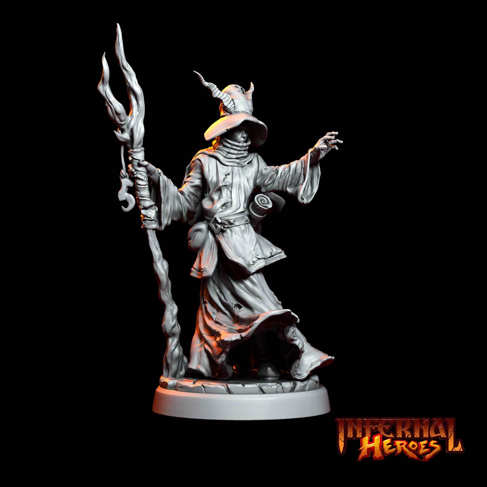 Infernal Heroes - 3D Printed DnD Pathfinder Tiefling Resin Miniatures by Magical Mini Workshop