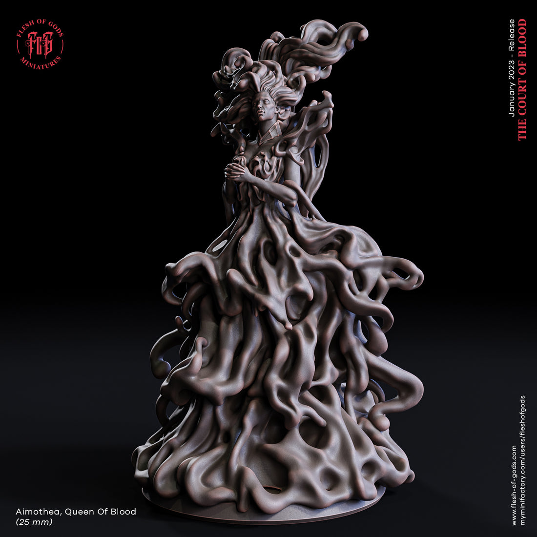 Court of Blood by Flesh of Gods 3D Printed DnD Pathfinder Tabletop Resin Miniatures