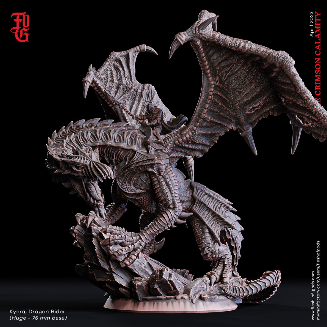 Crimson Calamity by Flesh of Gods 3D Printed DnD Pathfinder Tabletop Resin Miniatures