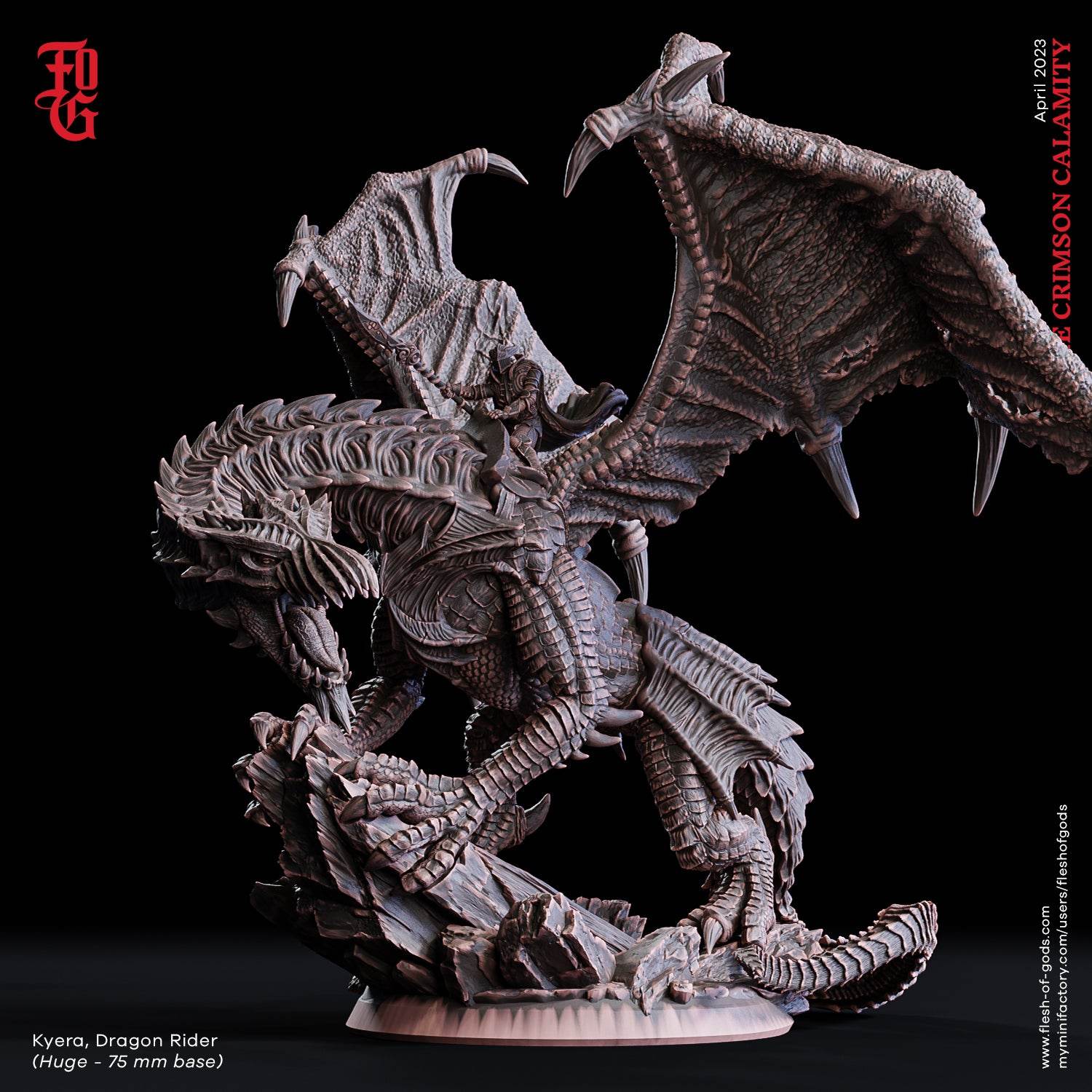 Crimson Calamity by Flesh of Gods 3D Printed DnD Pathfinder Tabletop Resin Miniatures by Magical Mini Workshop