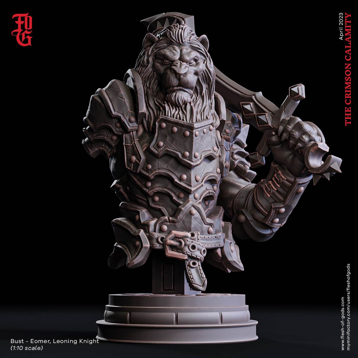 Crimson Calamity by Flesh of Gods 3D Printed DnD Pathfinder Tabletop Resin Miniatures by Magical Mini Workshop