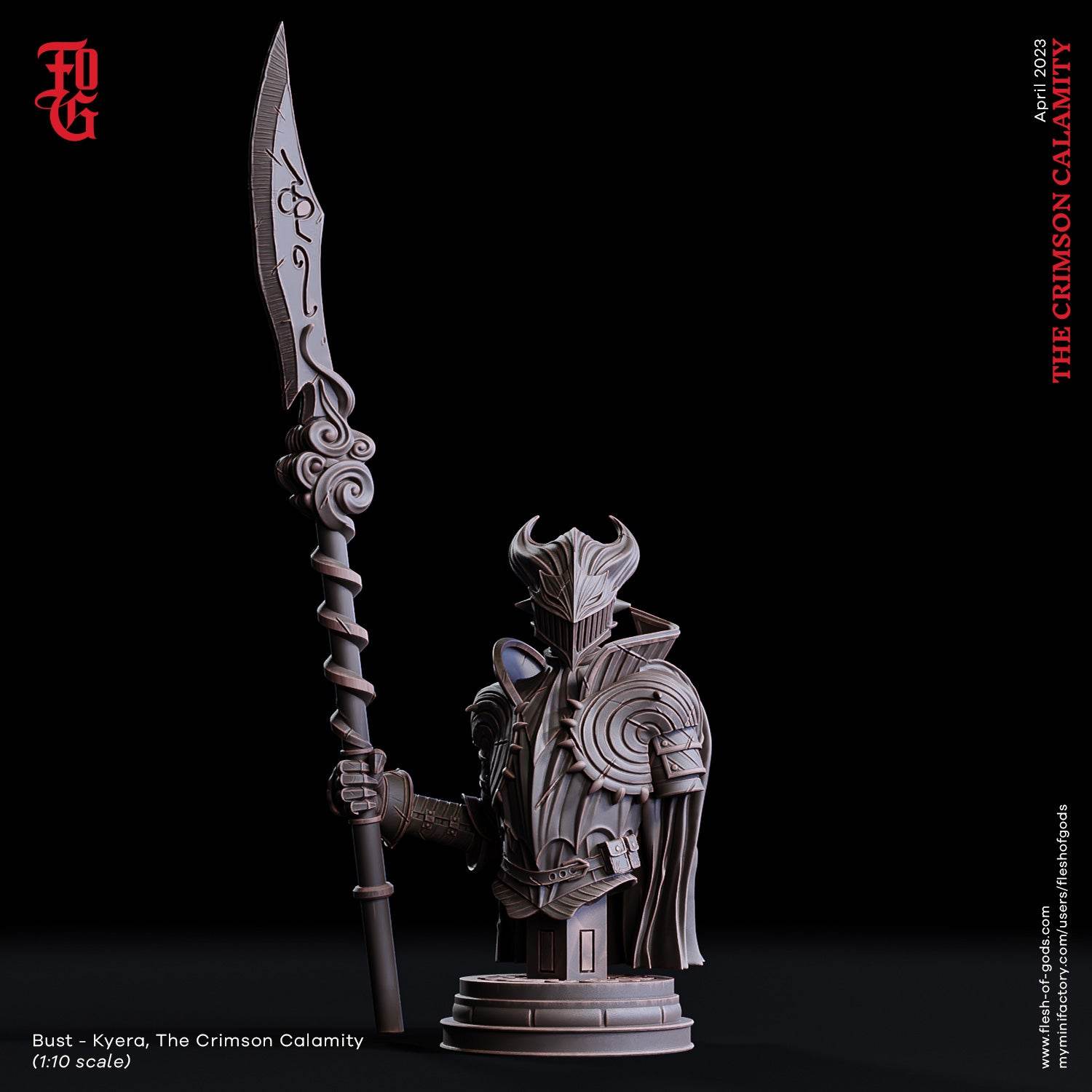 Crimson Calamity by Flesh of Gods 3D Printed DnD Pathfinder Tabletop Resin Miniatures by Magical Mini Workshop