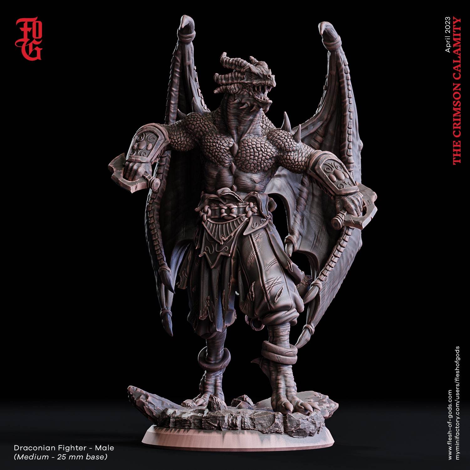 Crimson Calamity by Flesh of Gods 3D Printed DnD Pathfinder Tabletop Resin Miniatures by Magical Mini Workshop