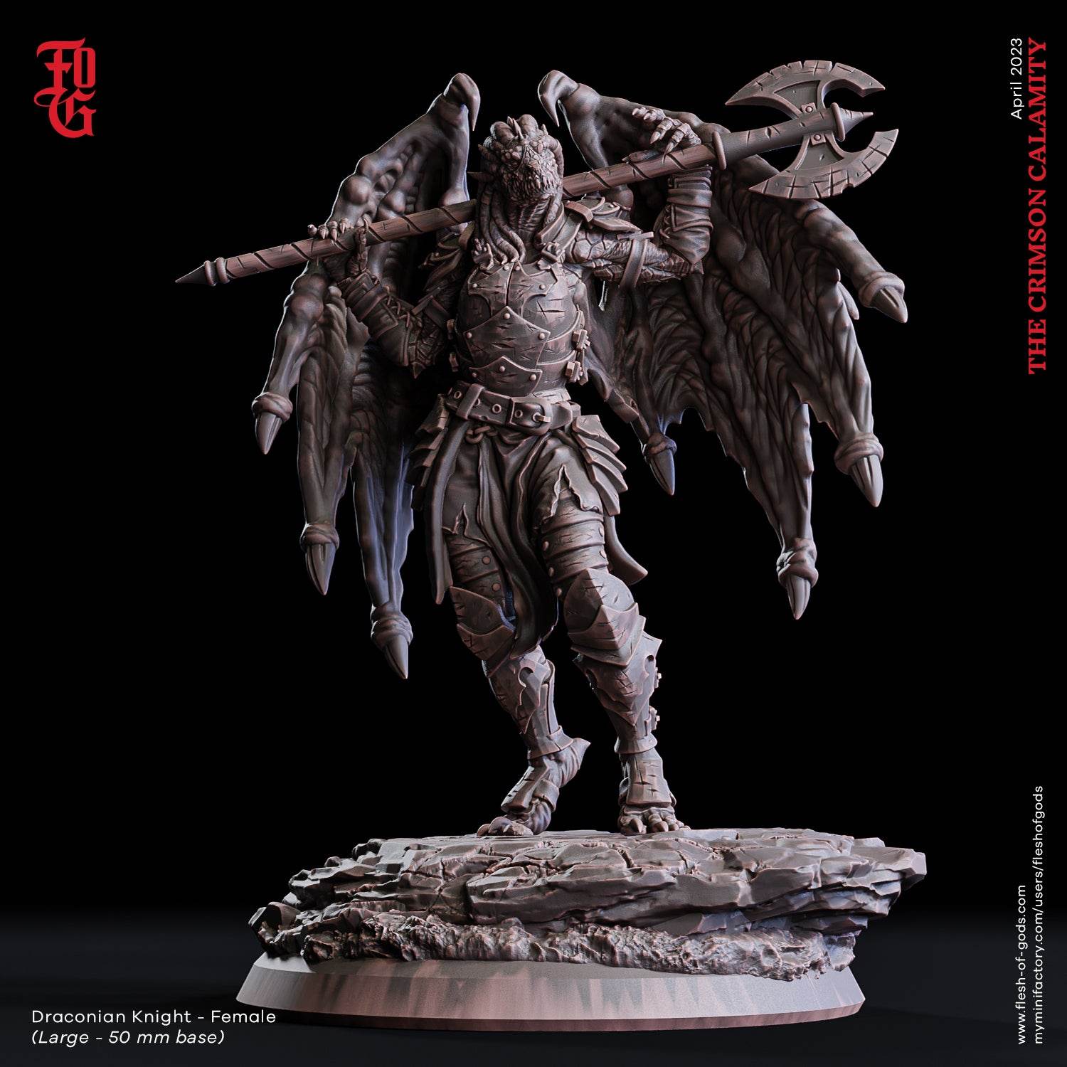 Crimson Calamity by Flesh of Gods 3D Printed DnD Pathfinder Tabletop Resin Miniatures by Magical Mini Workshop