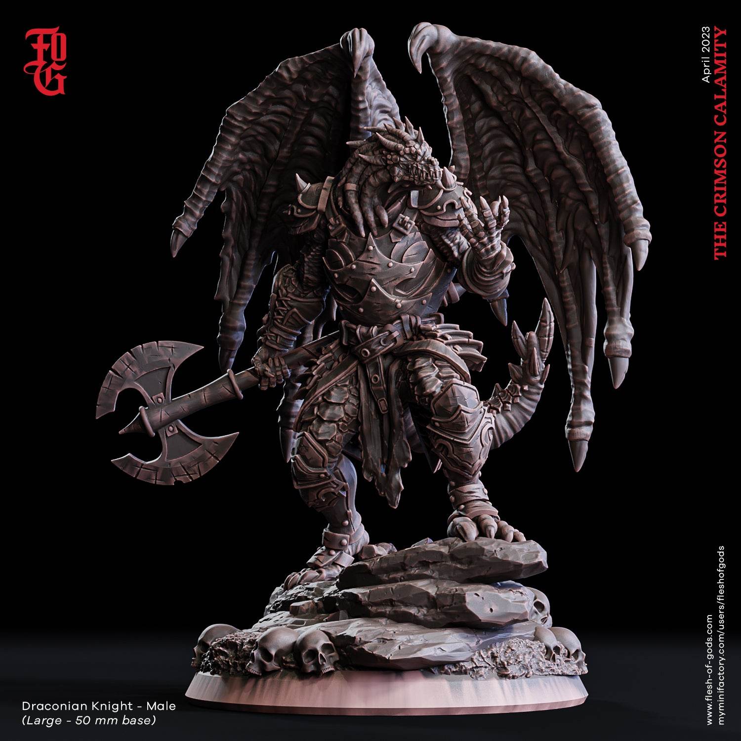 Crimson Calamity by Flesh of Gods 3D Printed DnD Pathfinder Tabletop Resin Miniatures by Magical Mini Workshop