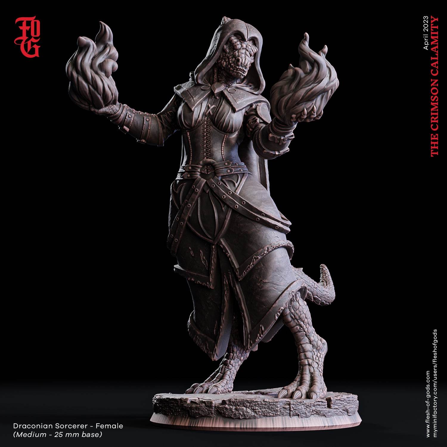 Crimson Calamity by Flesh of Gods 3D Printed DnD Pathfinder Tabletop Resin Miniatures by Magical Mini Workshop