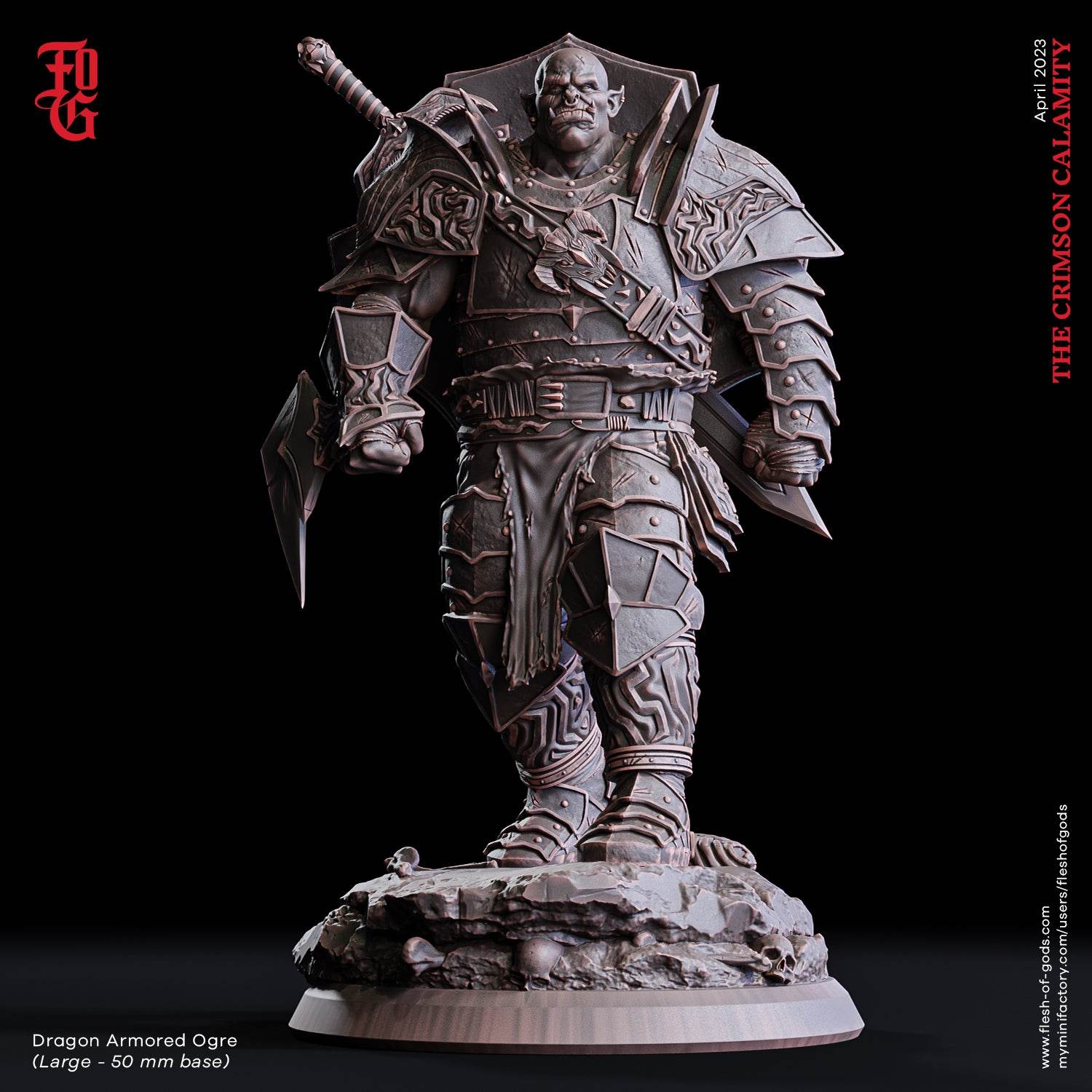 Crimson Calamity by Flesh of Gods 3D Printed DnD Pathfinder Tabletop Resin Miniatures by Magical Mini Workshop
