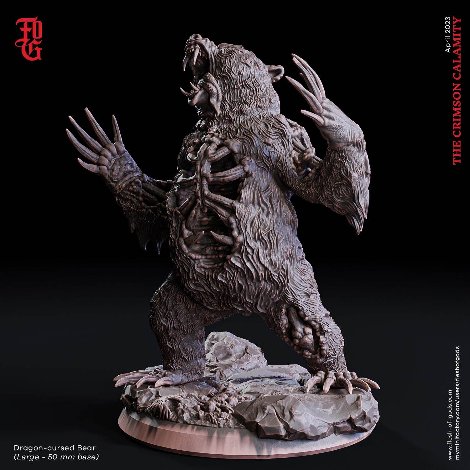 Crimson Calamity by Flesh of Gods 3D Printed DnD Pathfinder Tabletop Resin Miniatures by Magical Mini Workshop