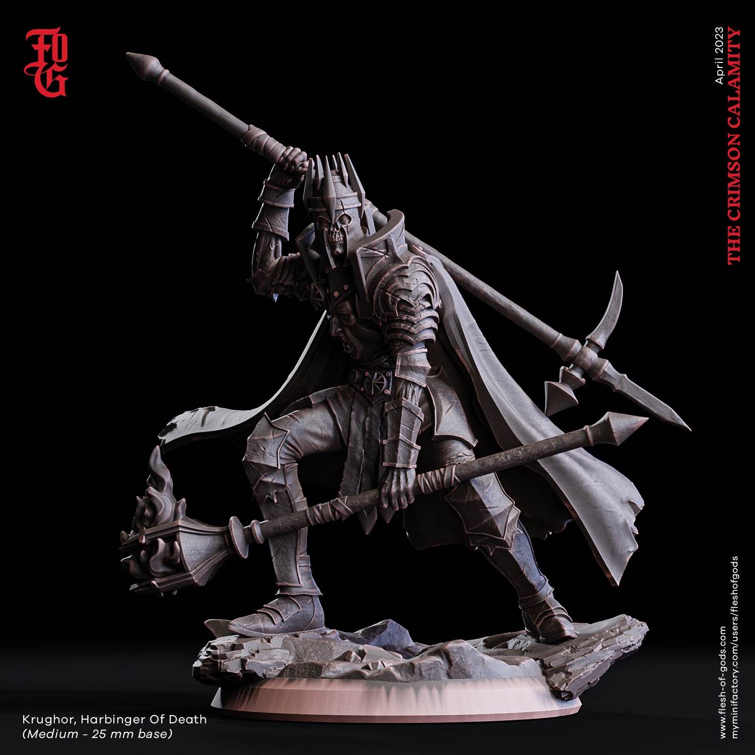Crimson Calamity by Flesh of Gods 3D Printed DnD Pathfinder Tabletop Resin Miniatures by Magical Mini Workshop