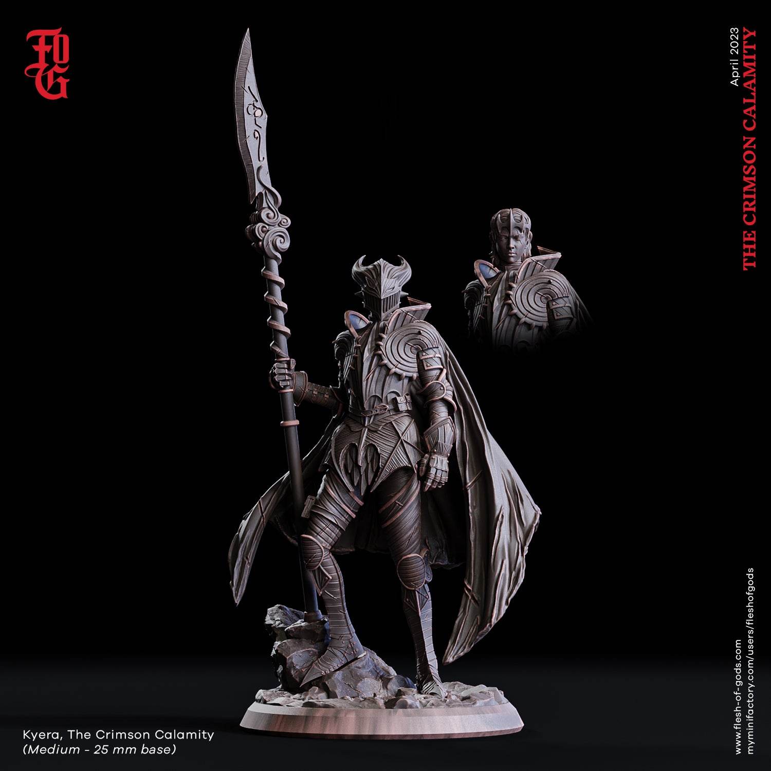 Crimson Calamity by Flesh of Gods 3D Printed DnD Pathfinder Tabletop Resin Miniatures by Magical Mini Workshop