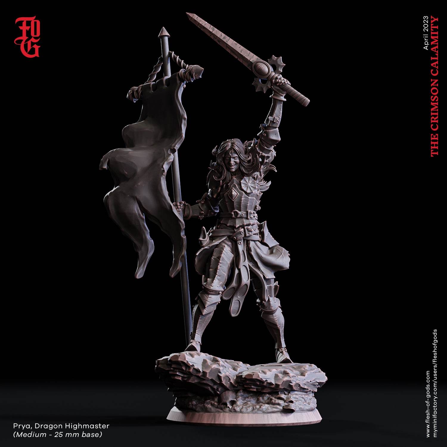 Crimson Calamity by Flesh of Gods 3D Printed DnD Pathfinder Tabletop Resin Miniatures by Magical Mini Workshop
