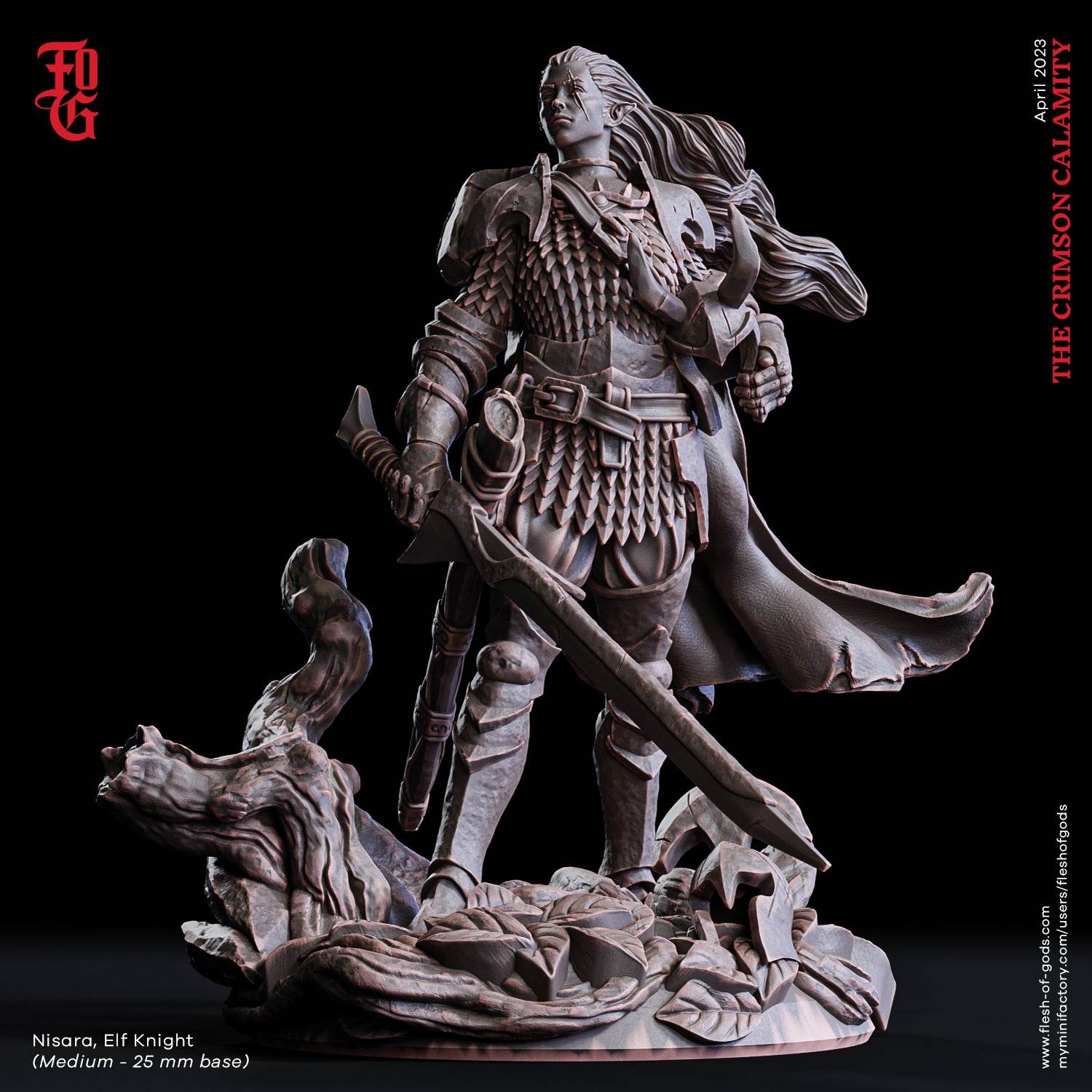 Crimson Calamity by Flesh of Gods 3D Printed DnD Pathfinder Tabletop Resin Miniatures by Magical Mini Workshop