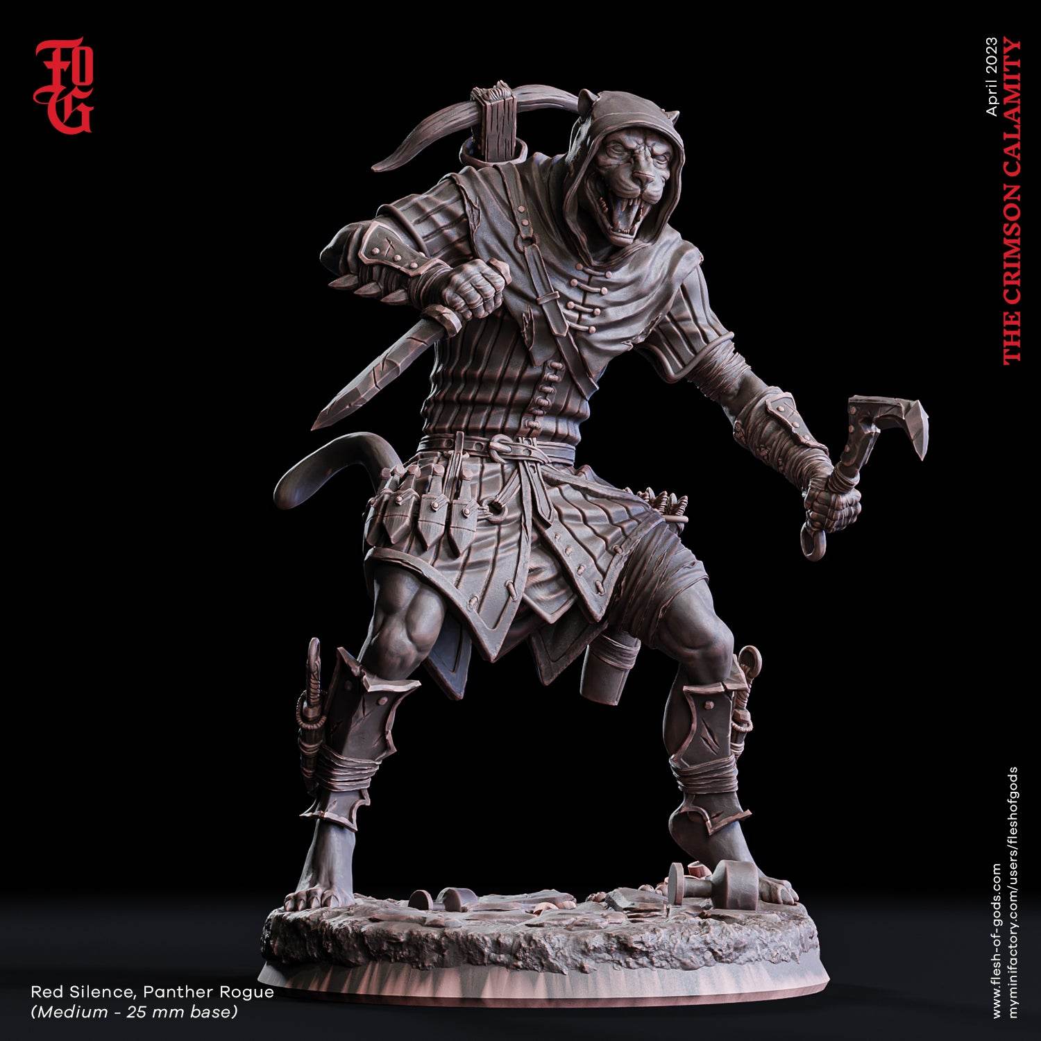Crimson Calamity by Flesh of Gods 3D Printed DnD Pathfinder Tabletop Resin Miniatures by Magical Mini Workshop