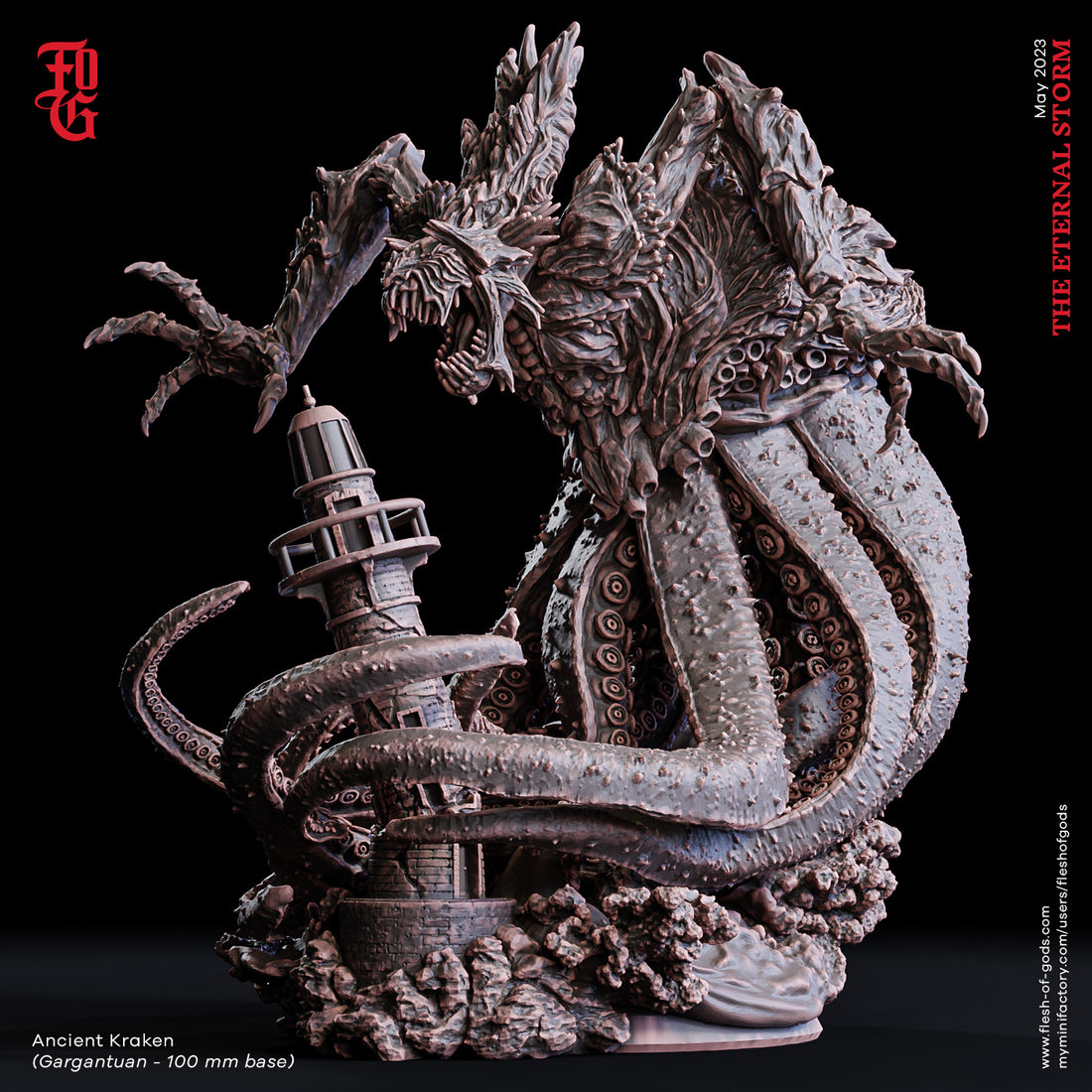 The Eternal Storm by Flesh of Gods 3D Printed DnD Pathfinder Tabletop Resin Miniatures