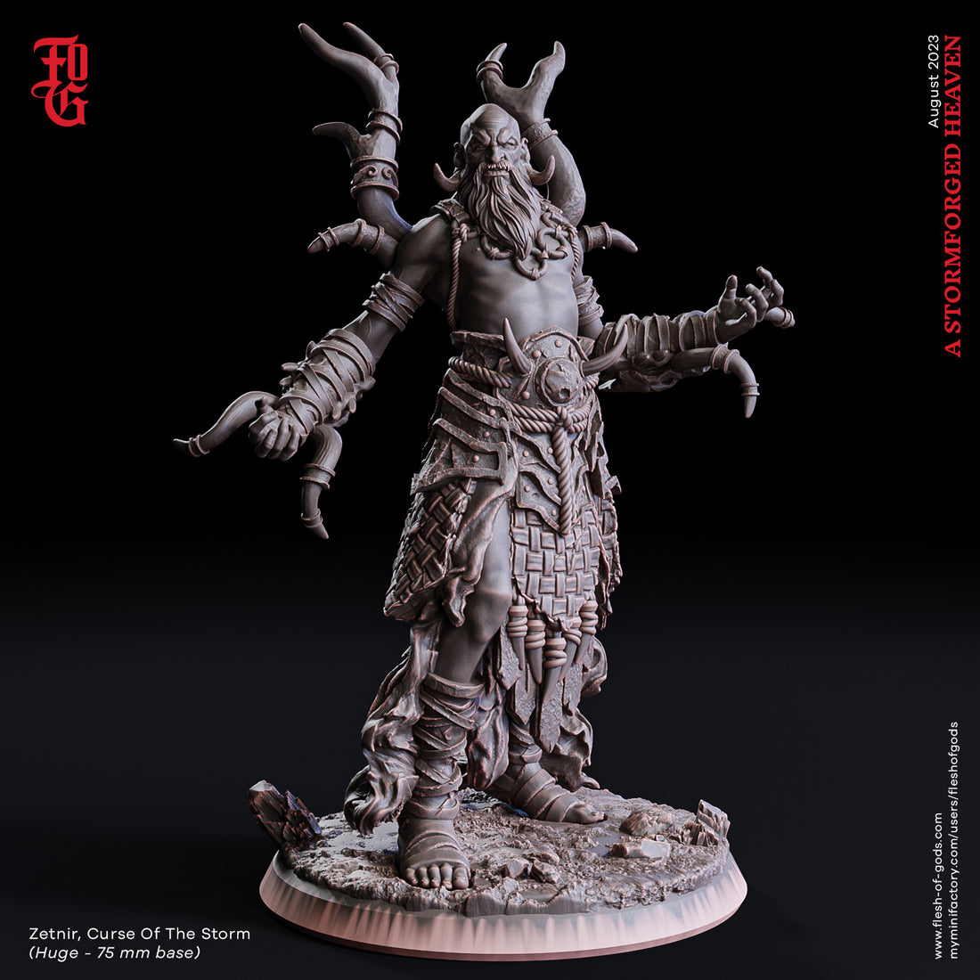 A Stormforged Heaven by Flesh of Gods 3D Printed DnD Pathfinder Tabletop Resin Miniatures