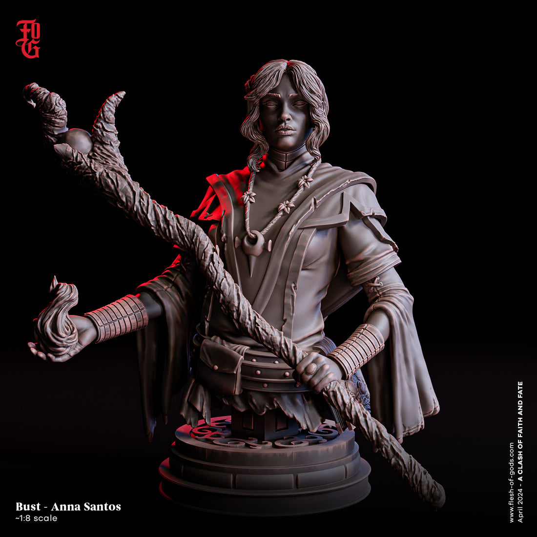 A Clash of Faith & Fate by Flesh of Gods 3D Printed DnD Pathfinder Tabletop Resin Miniatures