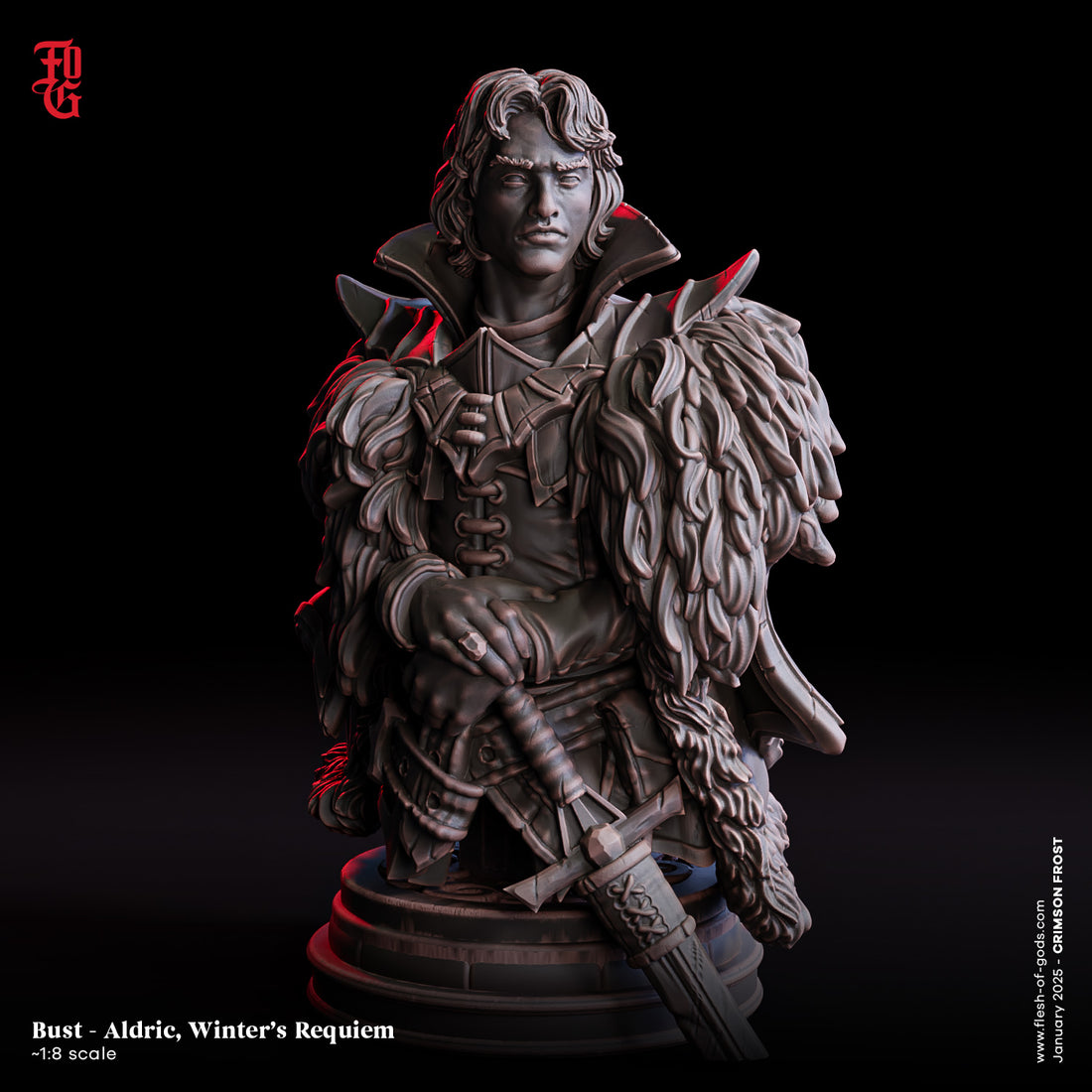 Crimson Frost by Flesh of Gods 3D Printed DnD Pathfinder Tabletop Resin Miniatures
